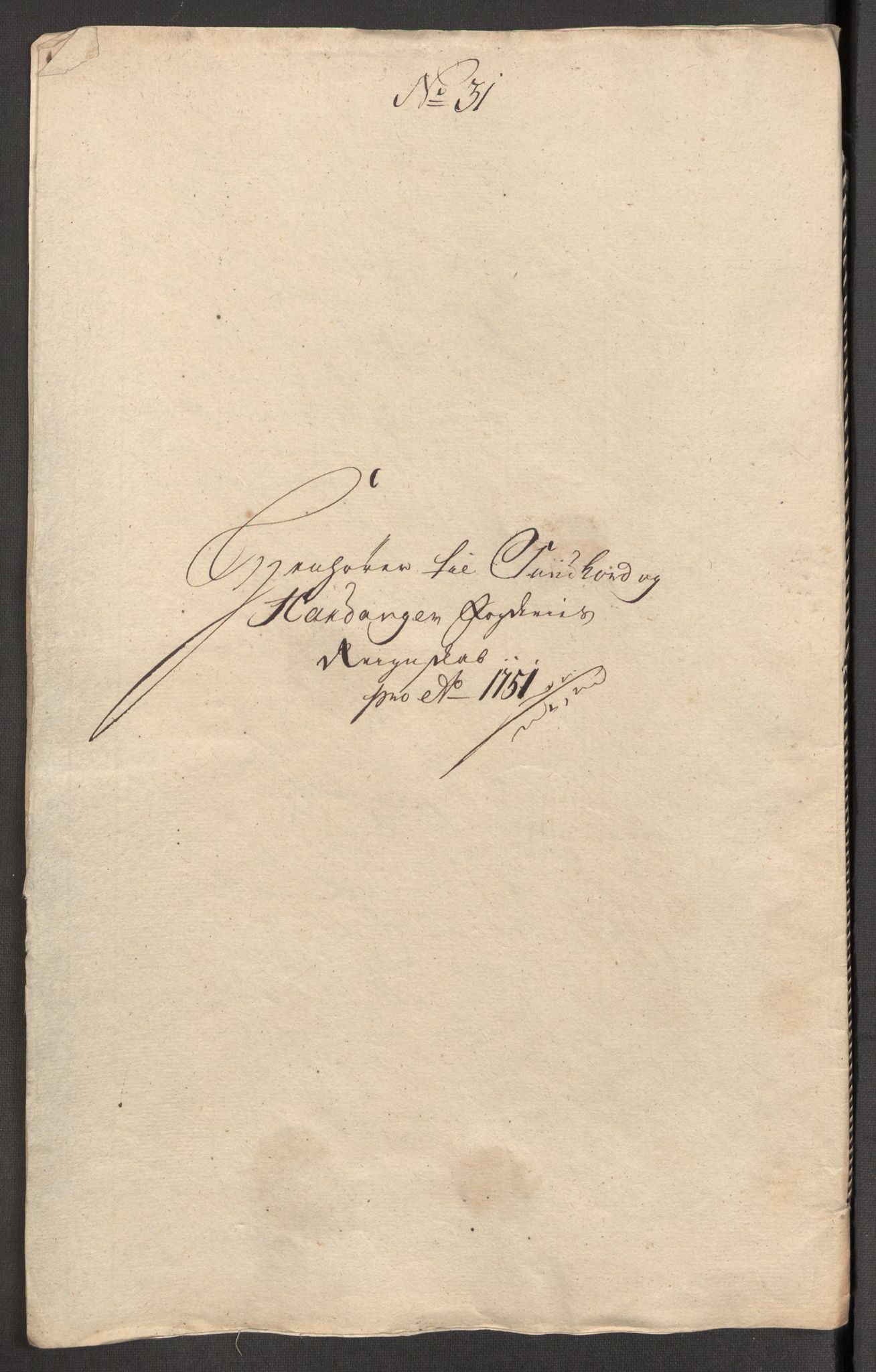 Rentekammeret inntil 1814, Reviderte regnskaper, Fogderegnskap, RA/EA-4092/R48/L3056: Fogderegnskap Sunnhordland og Hardanger, 1751, p. 275