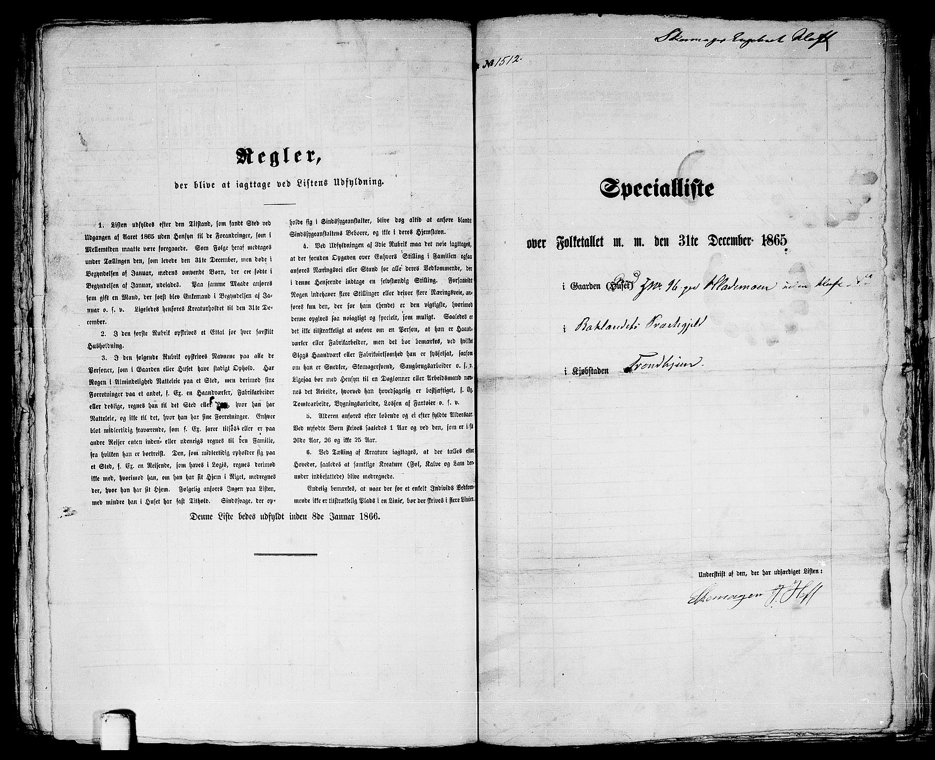 RA, 1865 census for Trondheim, 1865, p. 3126