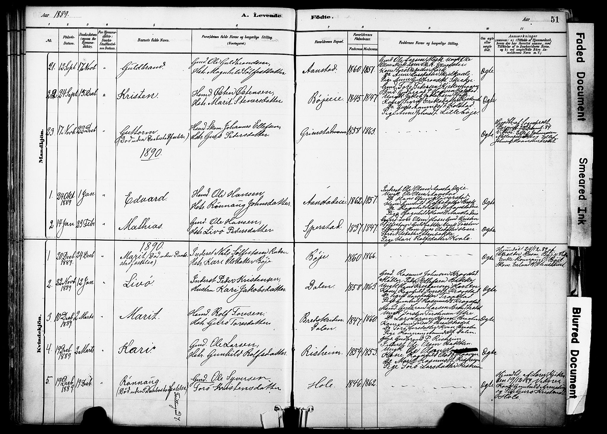 Skjåk prestekontor, SAH/PREST-072/H/Ha/Haa/L0003: Parish register (official) no. 3, 1880-1907, p. 51