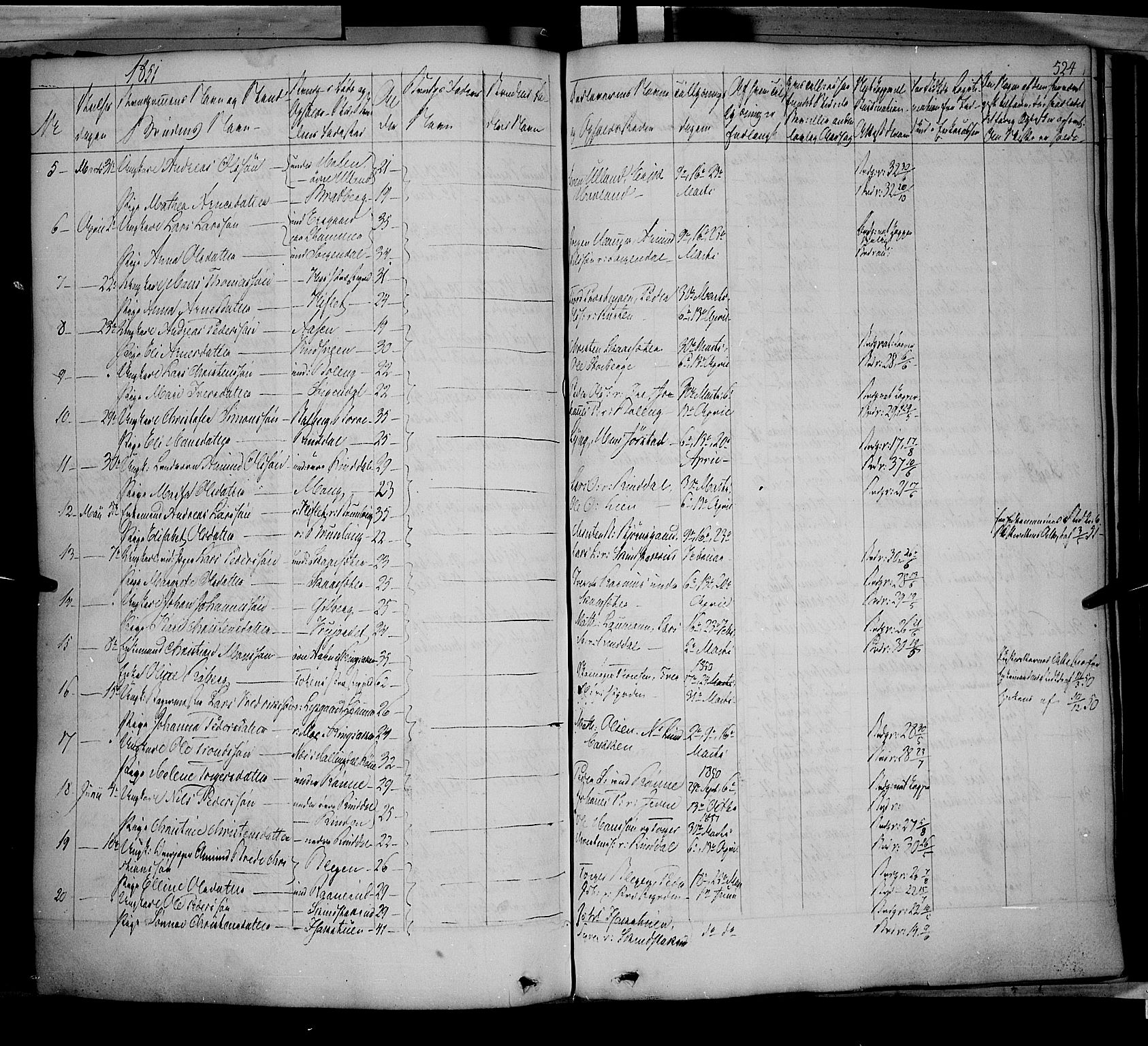 Fåberg prestekontor, AV/SAH-PREST-086/H/Ha/Haa/L0005: Parish register (official) no. 5, 1836-1854, p. 523-524