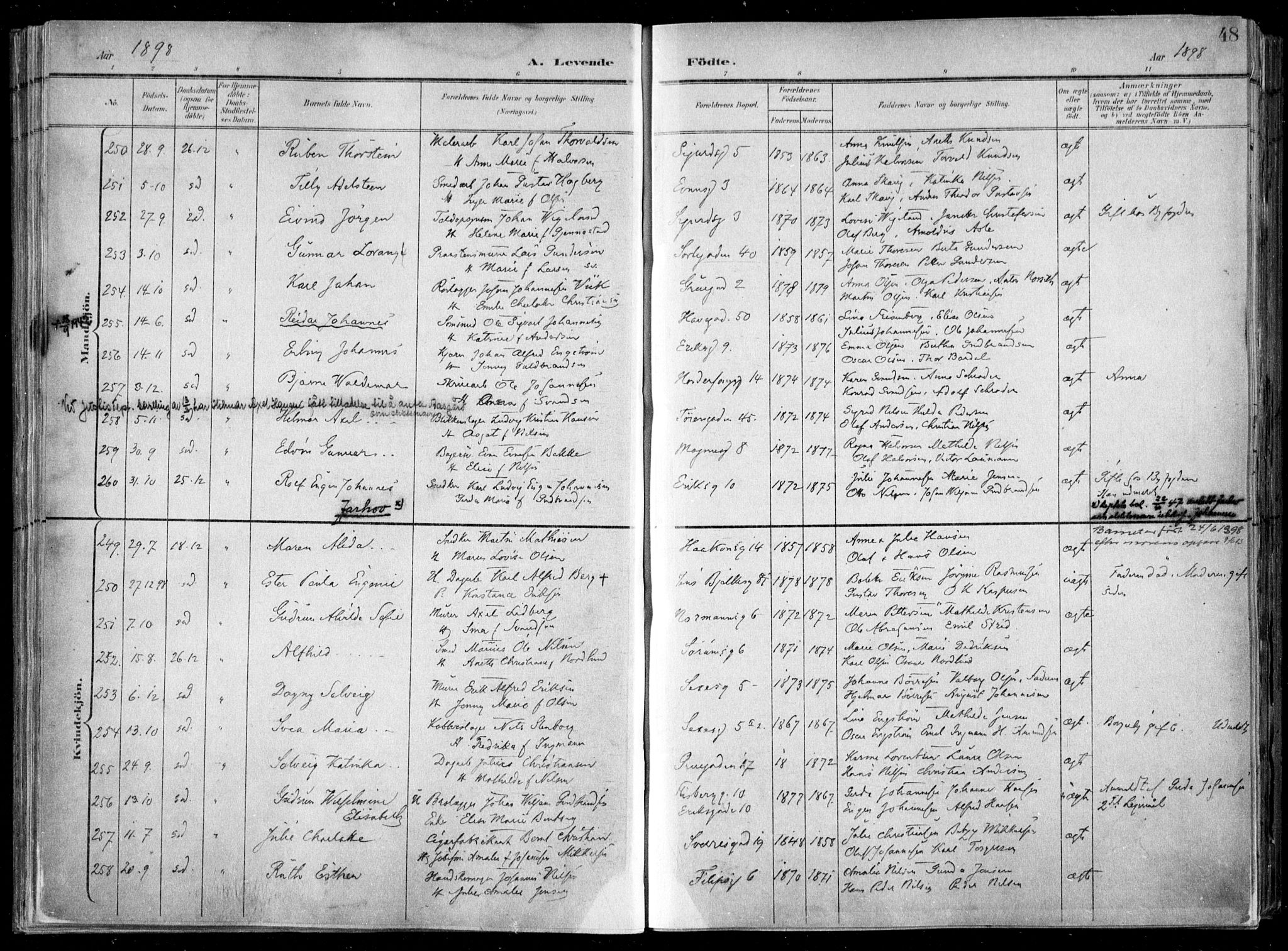 Kampen prestekontor Kirkebøker, SAO/A-10853/F/Fa/L0007: Parish register (official) no. I 7, 1897-1905, p. 48