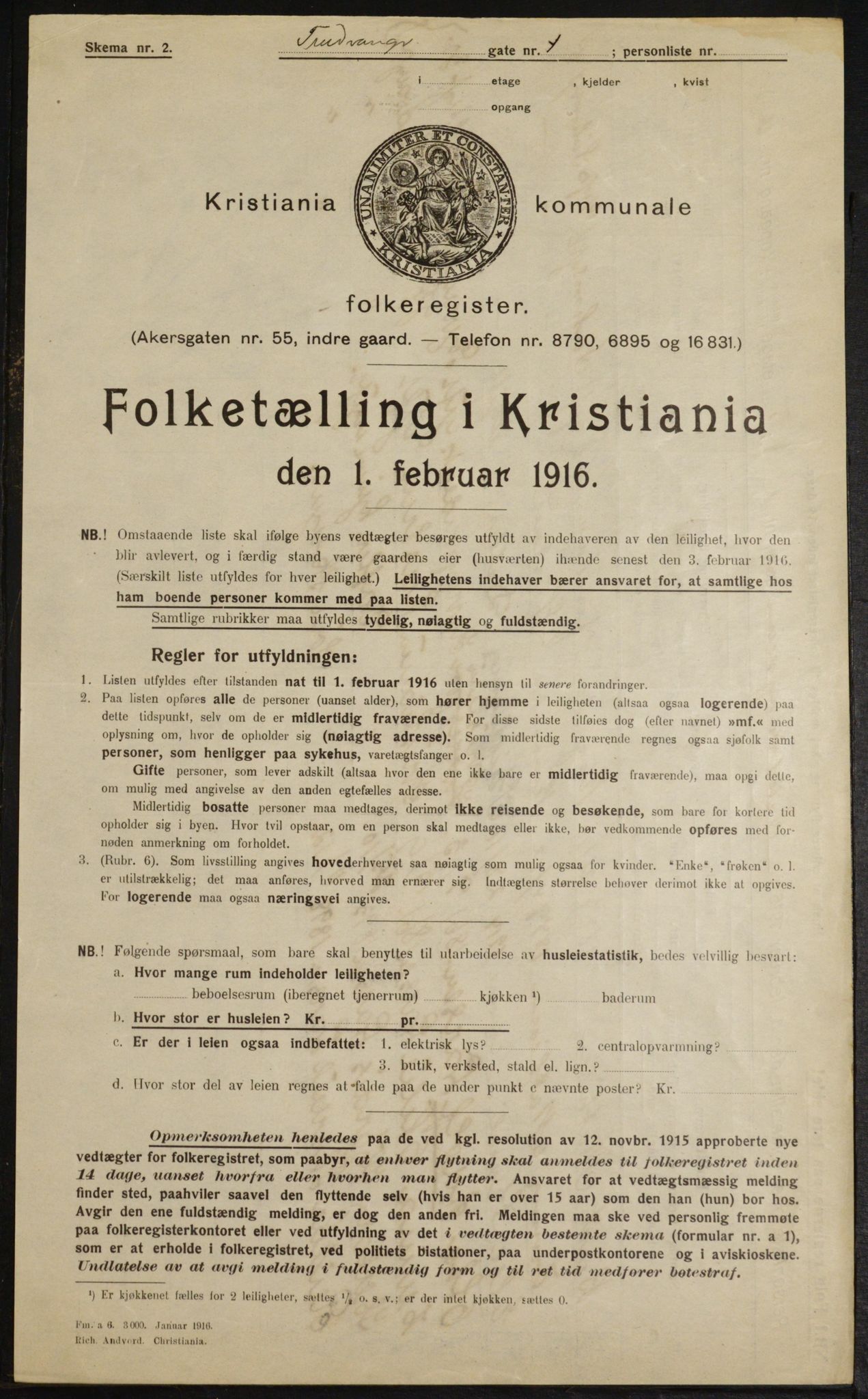 OBA, Municipal Census 1916 for Kristiania, 1916, p. 120509