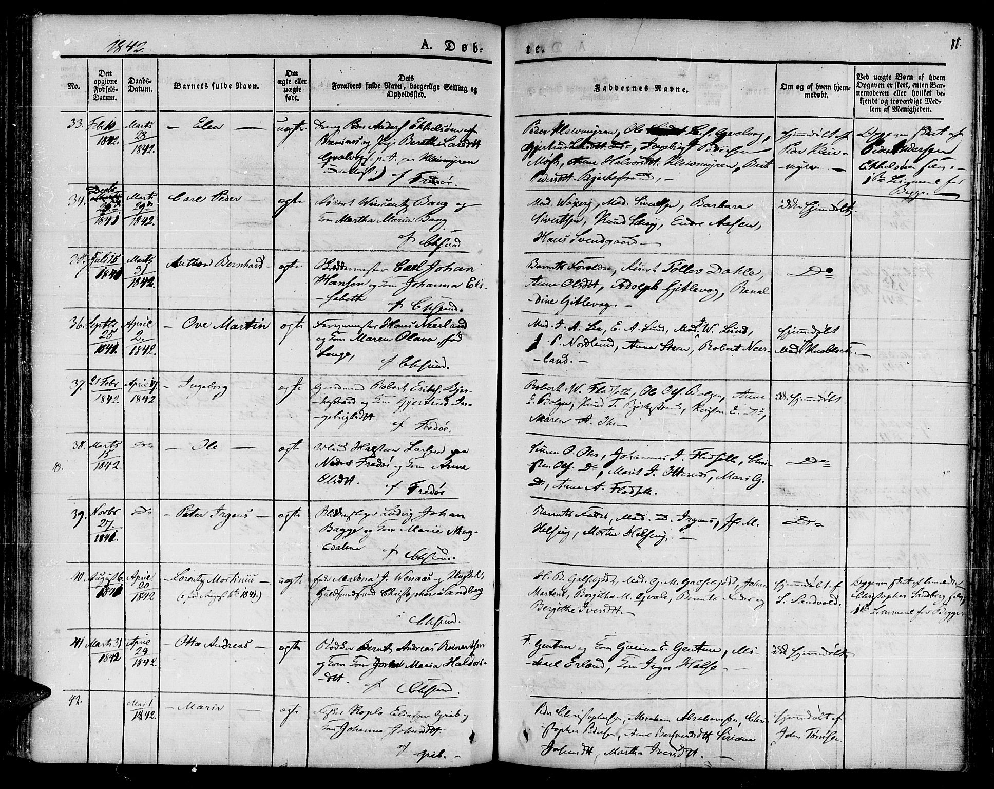 Ministerialprotokoller, klokkerbøker og fødselsregistre - Møre og Romsdal, AV/SAT-A-1454/572/L0843: Parish register (official) no. 572A06, 1832-1842, p. 88