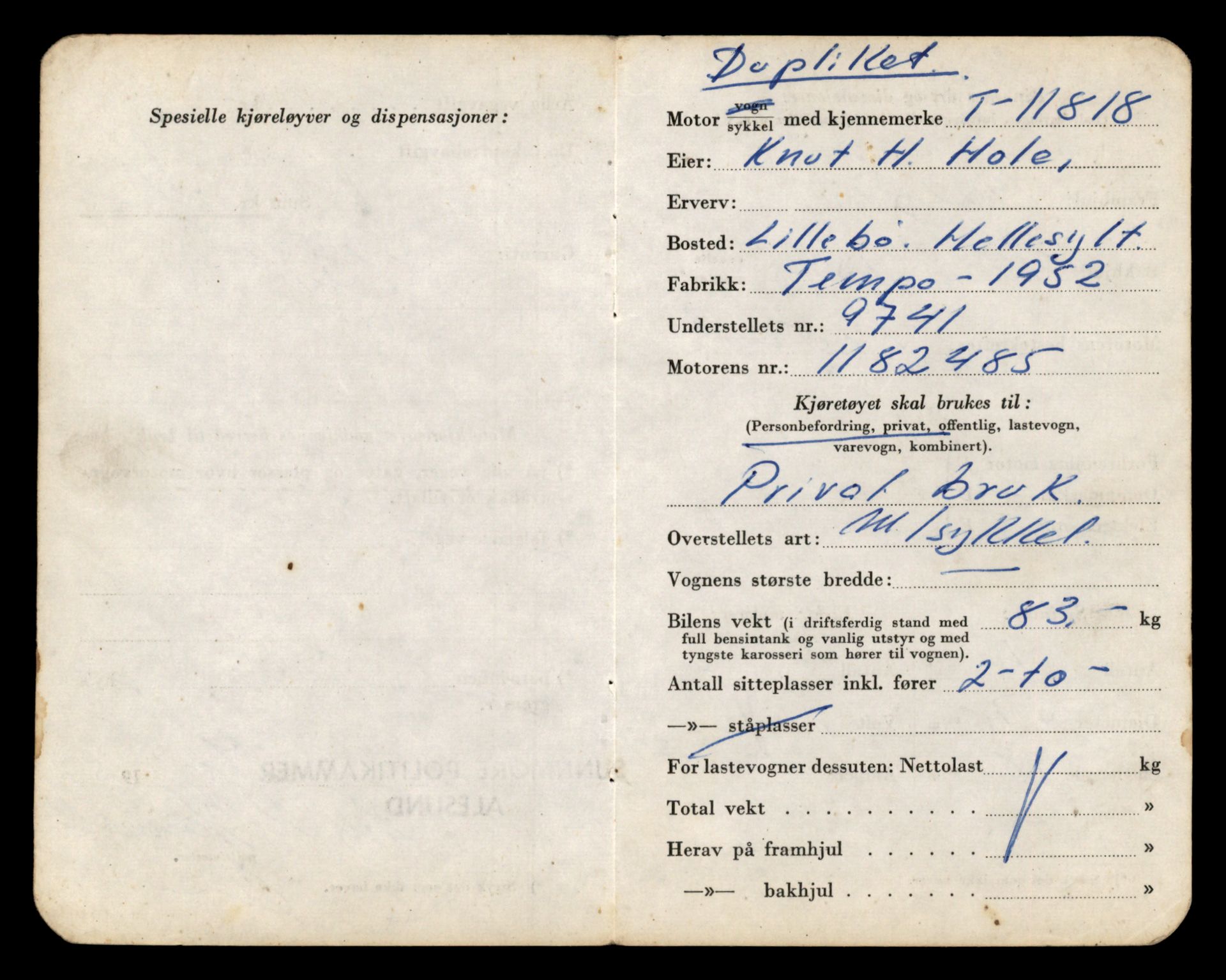 Møre og Romsdal vegkontor - Ålesund trafikkstasjon, AV/SAT-A-4099/F/Fe/L0031: Registreringskort for kjøretøy T 11800 - T 11996, 1927-1998, p. 381
