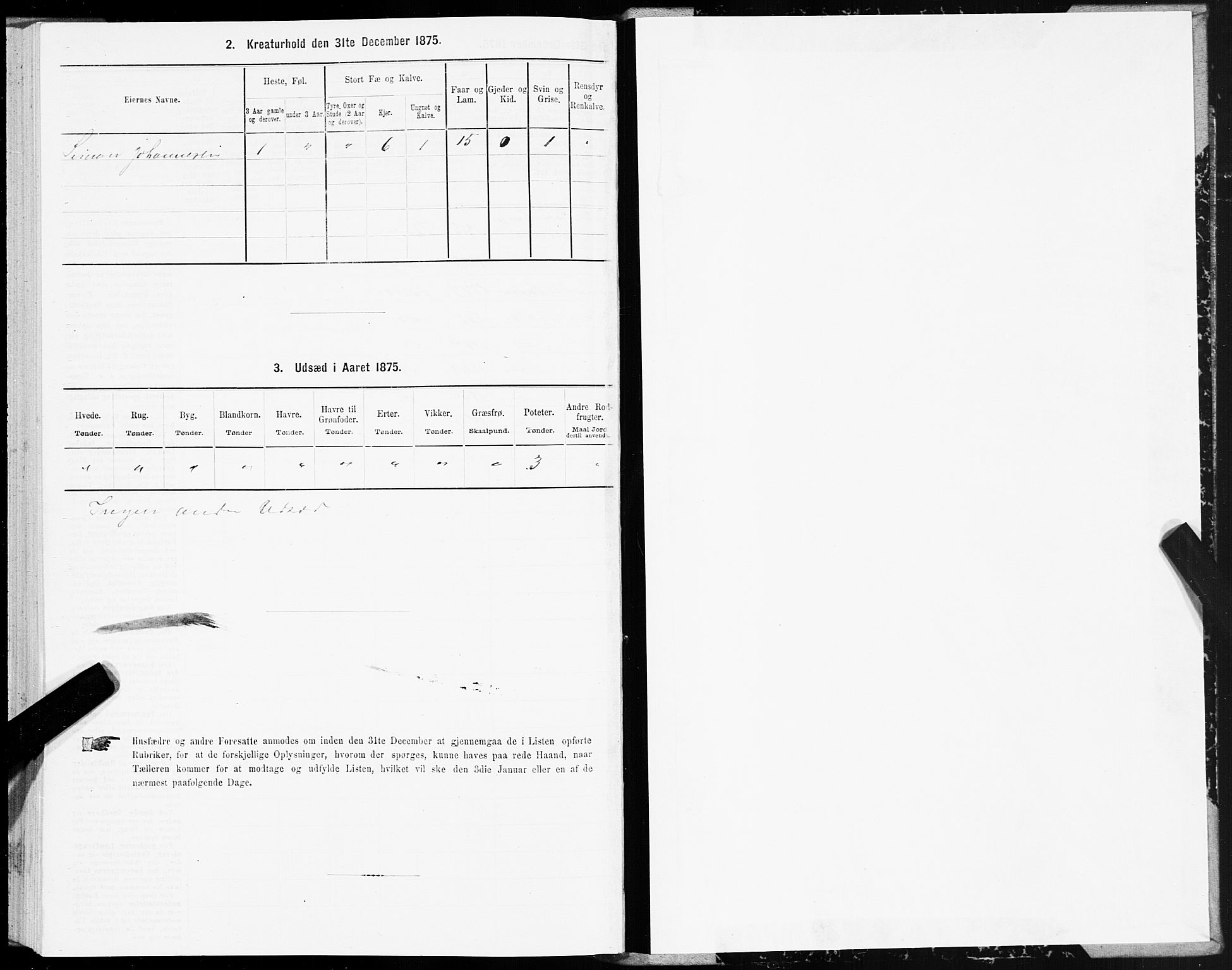 SAT, 1875 census for 1862P Borge, 1875