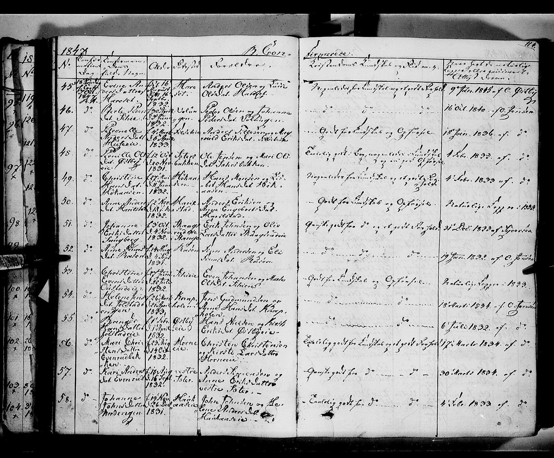 Romedal prestekontor, SAH/PREST-004/K/L0004: Parish register (official) no. 4, 1847-1861, p. 114