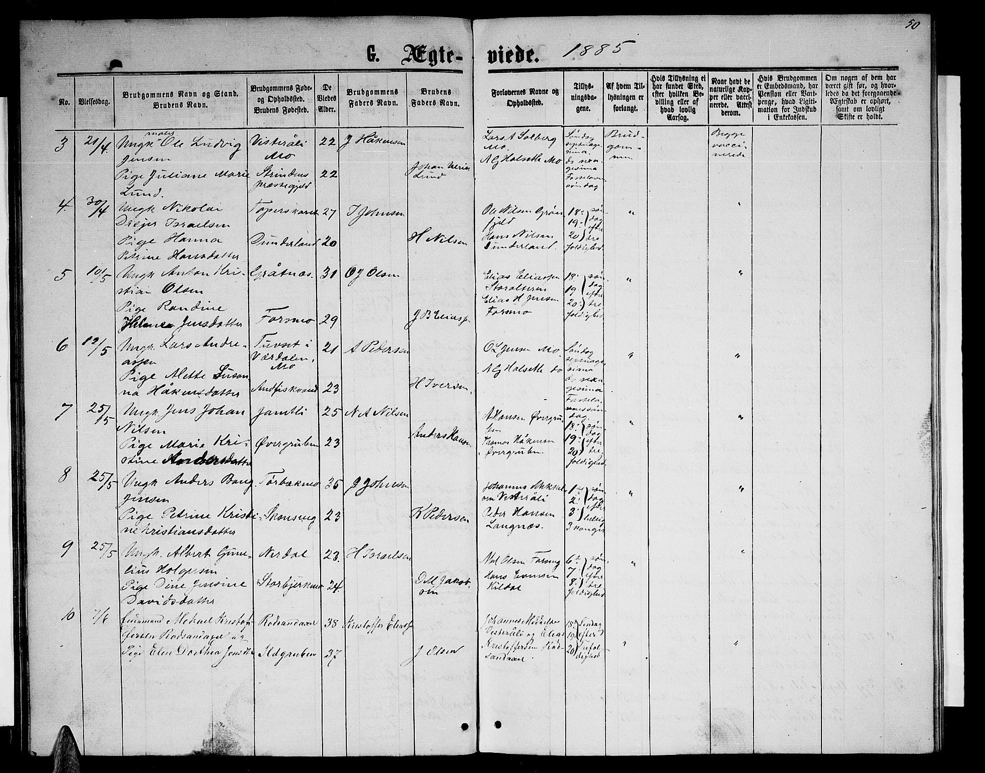 Ministerialprotokoller, klokkerbøker og fødselsregistre - Nordland, AV/SAT-A-1459/827/L0417: Parish register (copy) no. 827C06, 1864-1886, p. 50