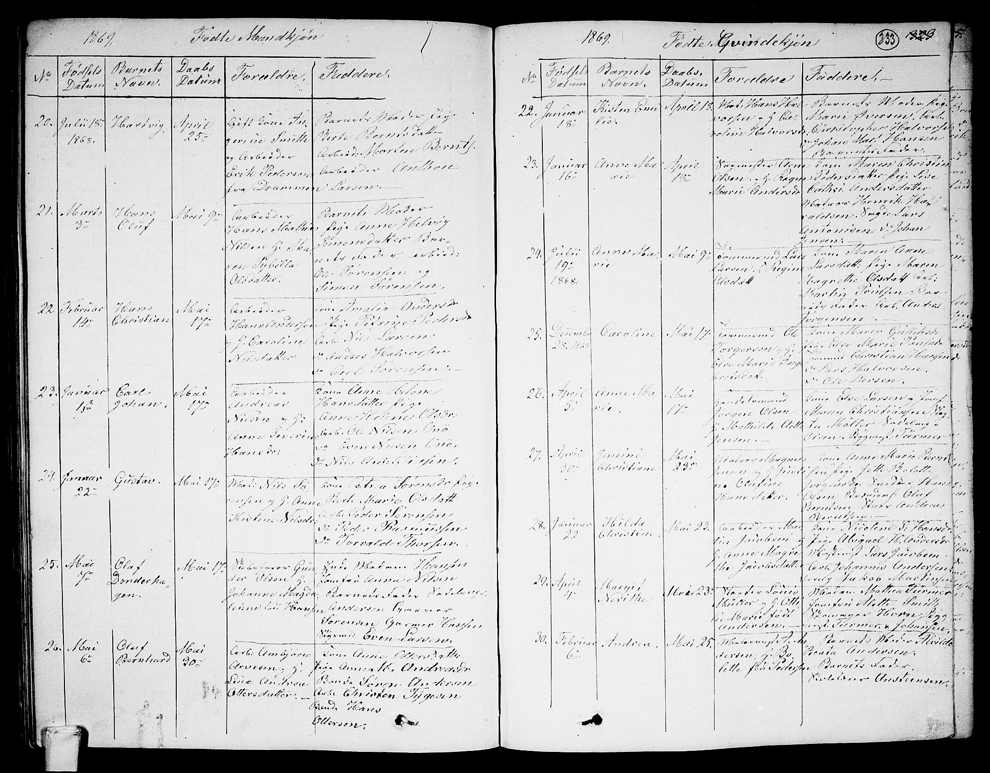 Larvik kirkebøker, AV/SAKO-A-352/G/Ga/L0003a: Parish register (copy) no. I 3A, 1830-1870, p. 333