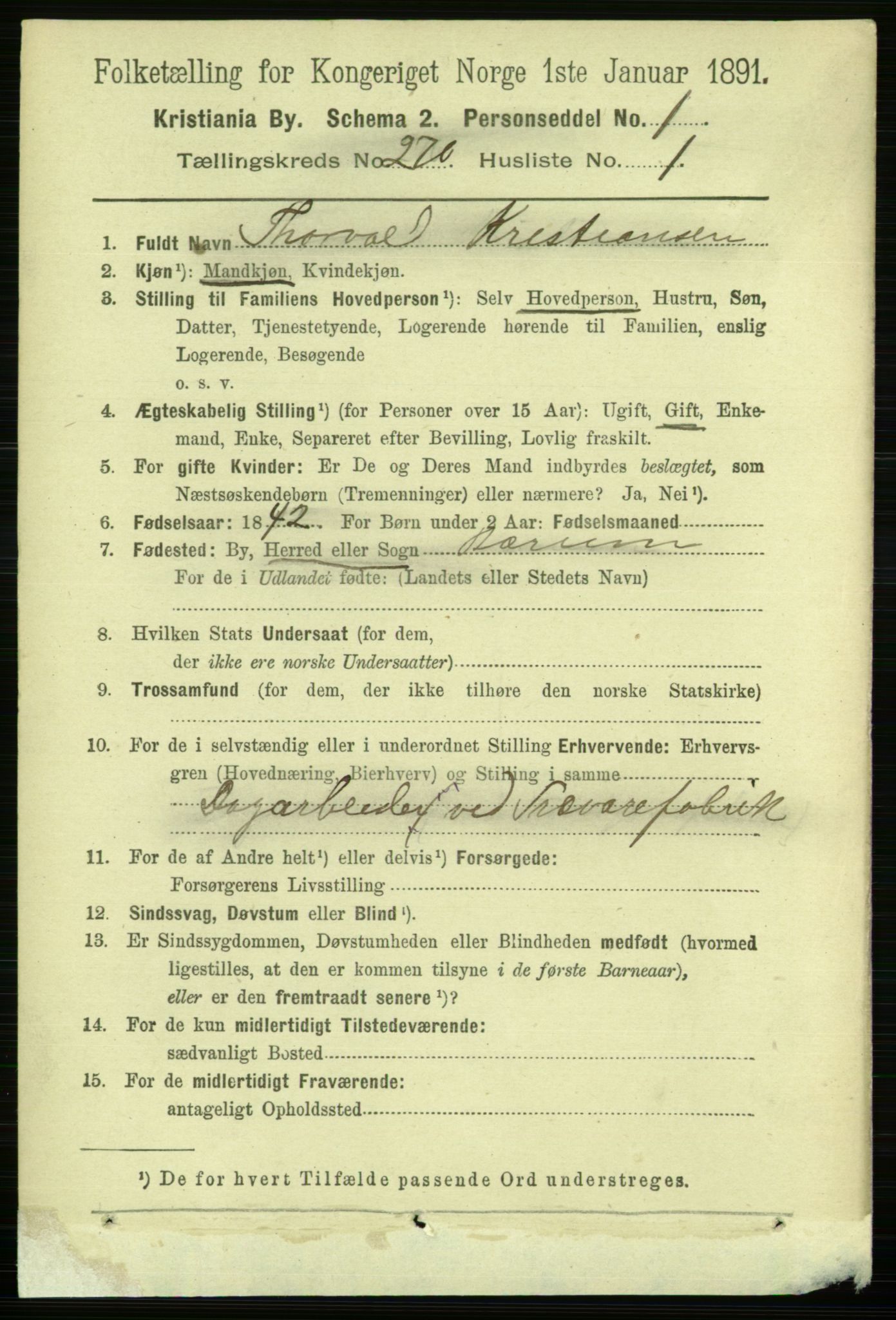 RA, 1891 census for 0301 Kristiania, 1891, p. 164074