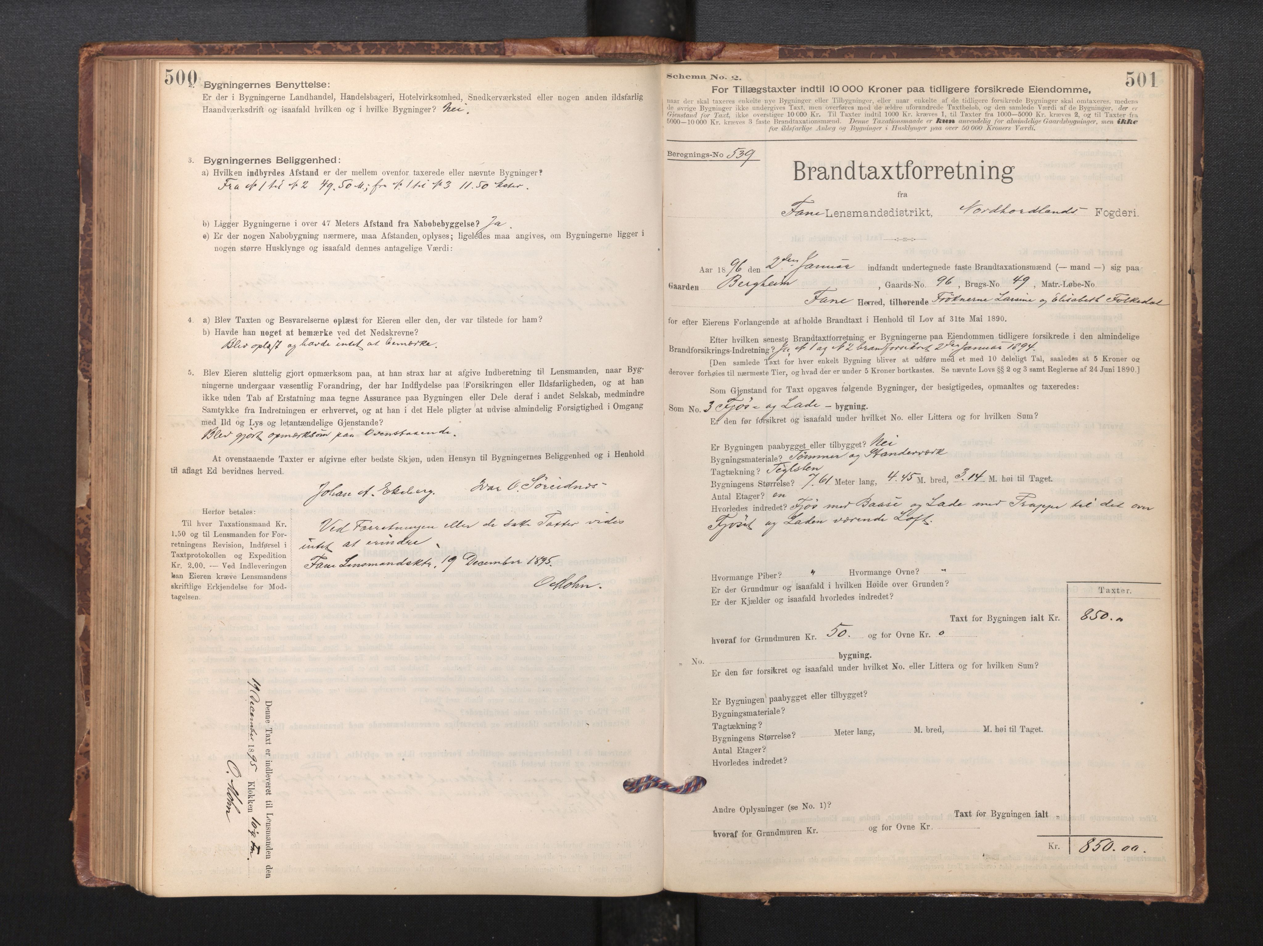 Lensmannen i Fana, SAB/A-31801/0012/L0016: Branntakstprotokoll skjematakst, 1895-1902, p. 500-501