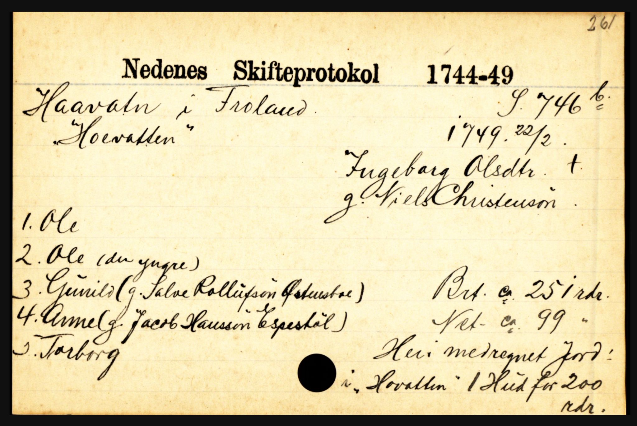 Nedenes sorenskriveri før 1824, AV/SAK-1221-0007/H, p. 13865