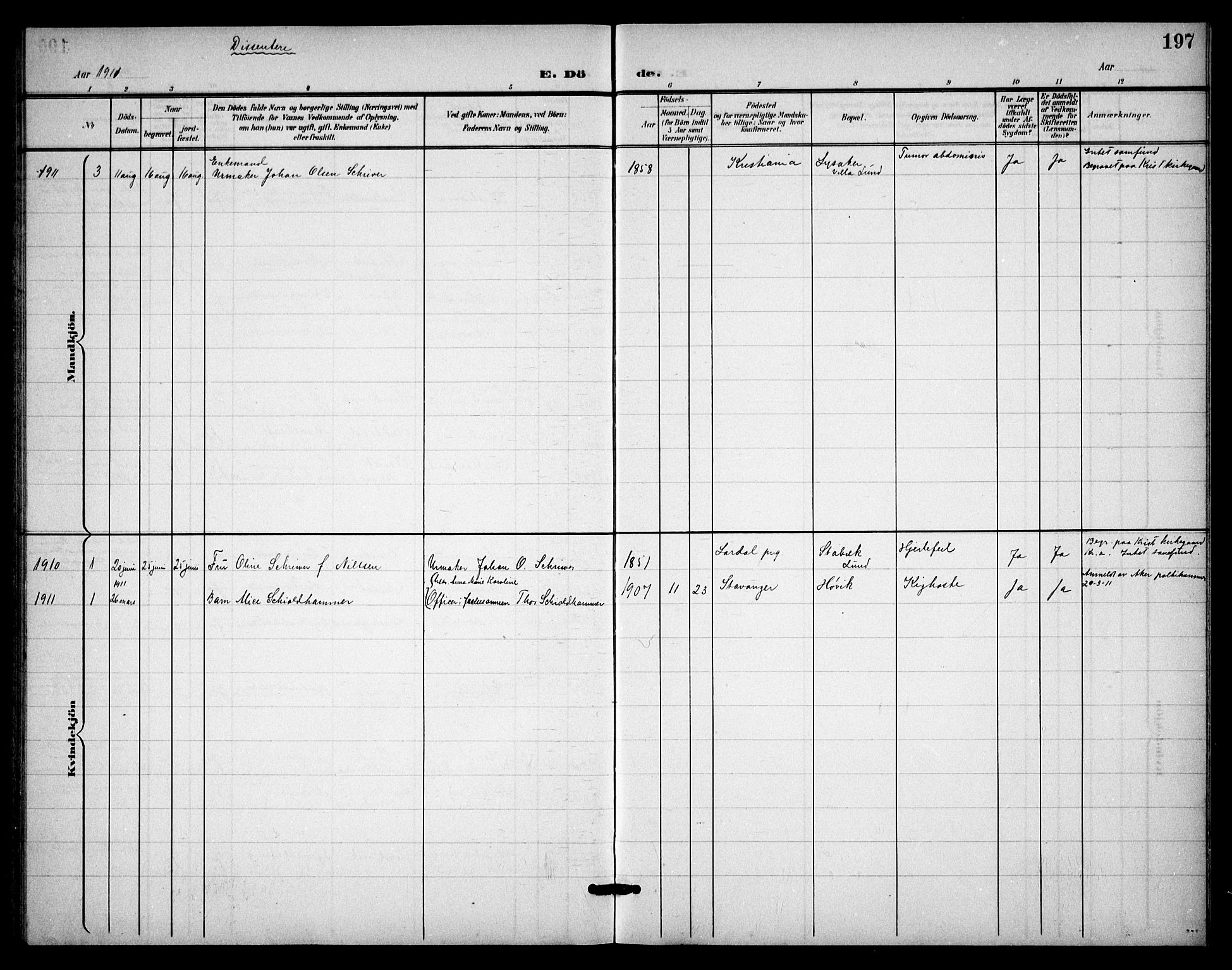 Østre Bærum prestekontor Kirkebøker, SAO/A-10887/G/Ga/L0001: Parish register (copy) no. 1, 1898-1913, p. 197