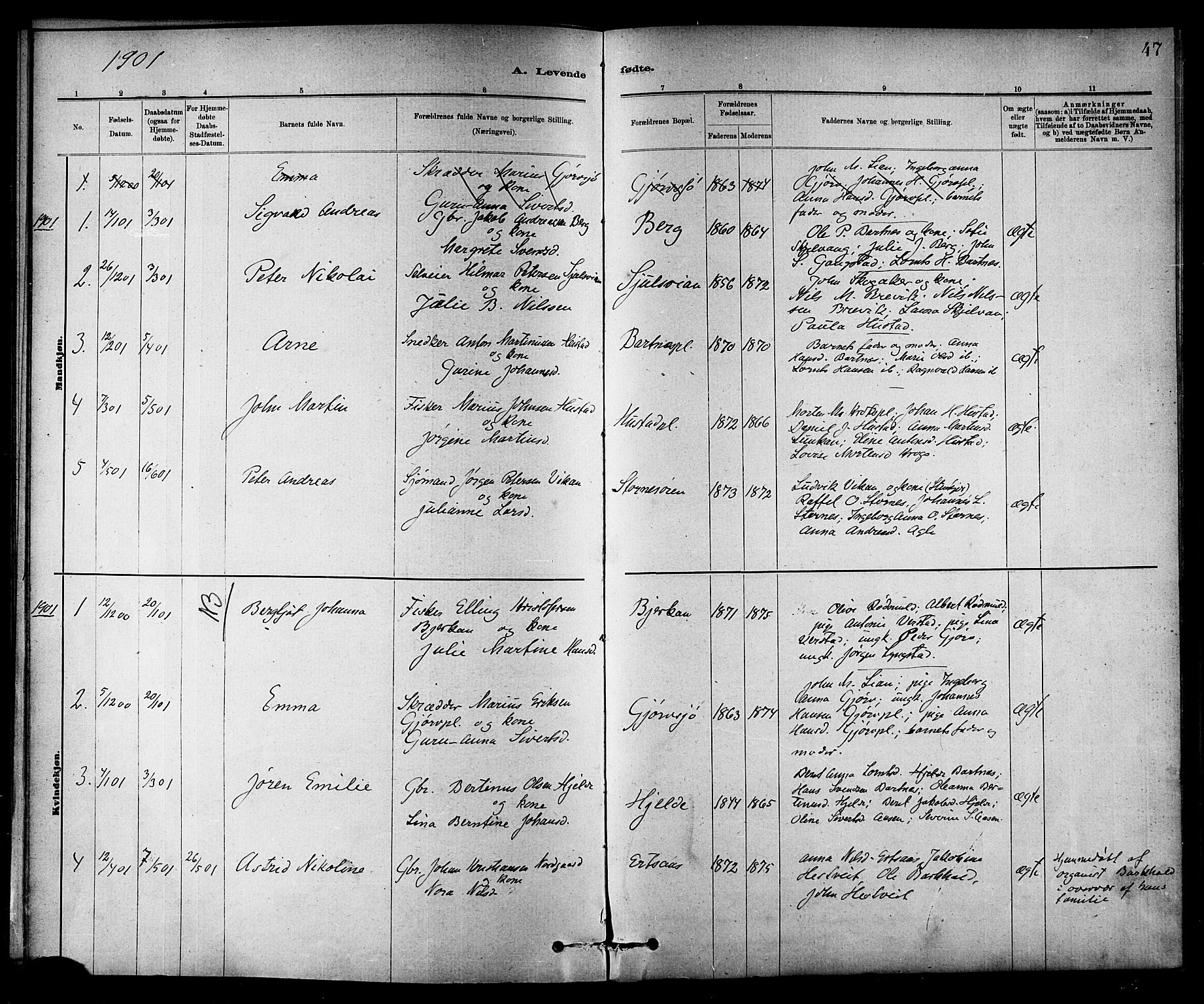 Ministerialprotokoller, klokkerbøker og fødselsregistre - Nord-Trøndelag, SAT/A-1458/732/L0318: Parish register (copy) no. 732C02, 1881-1911, p. 47