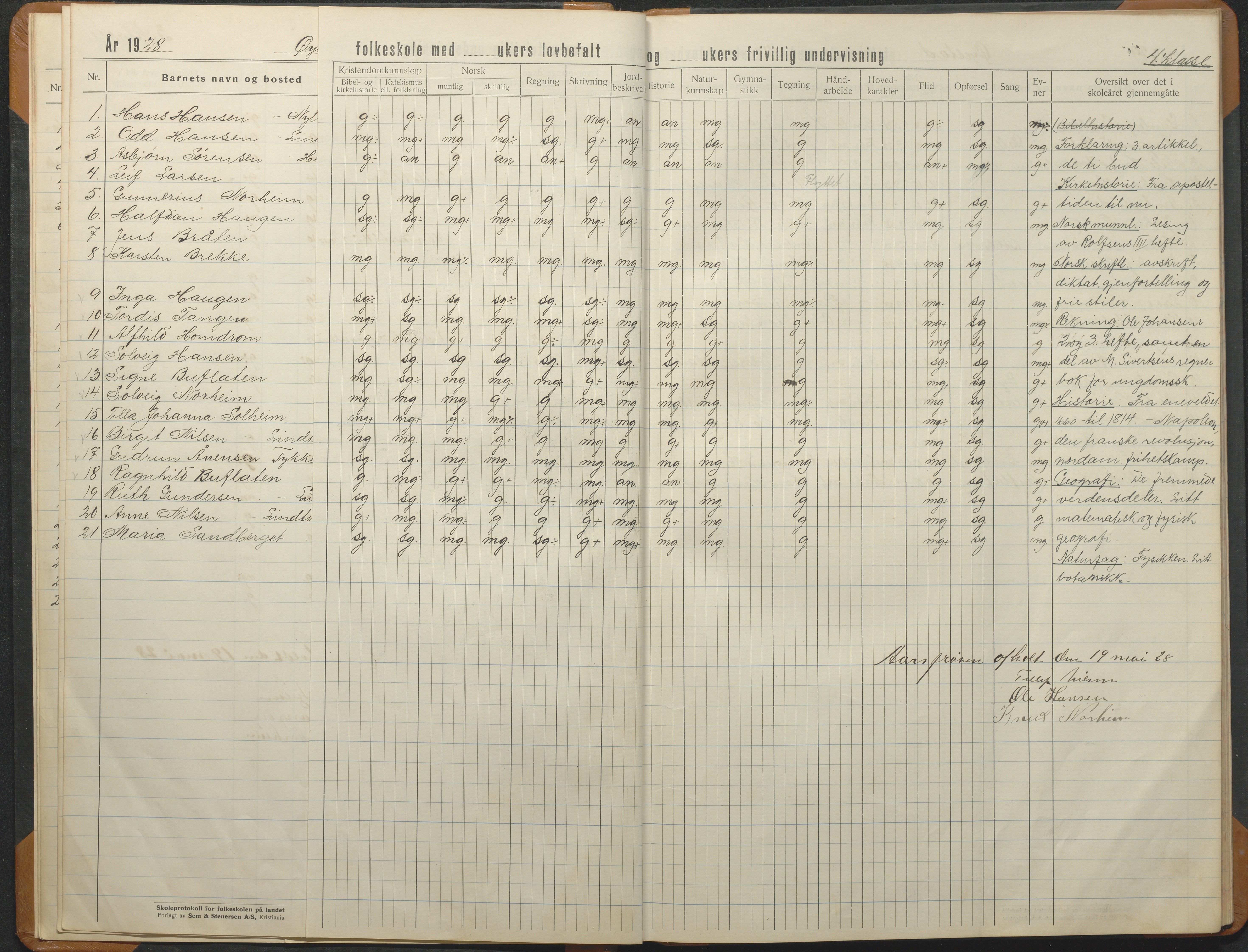 Øyestad kommune frem til 1979, AAKS/KA0920-PK/06/06F/L0015: Skoleprotokoll, 1926-1949