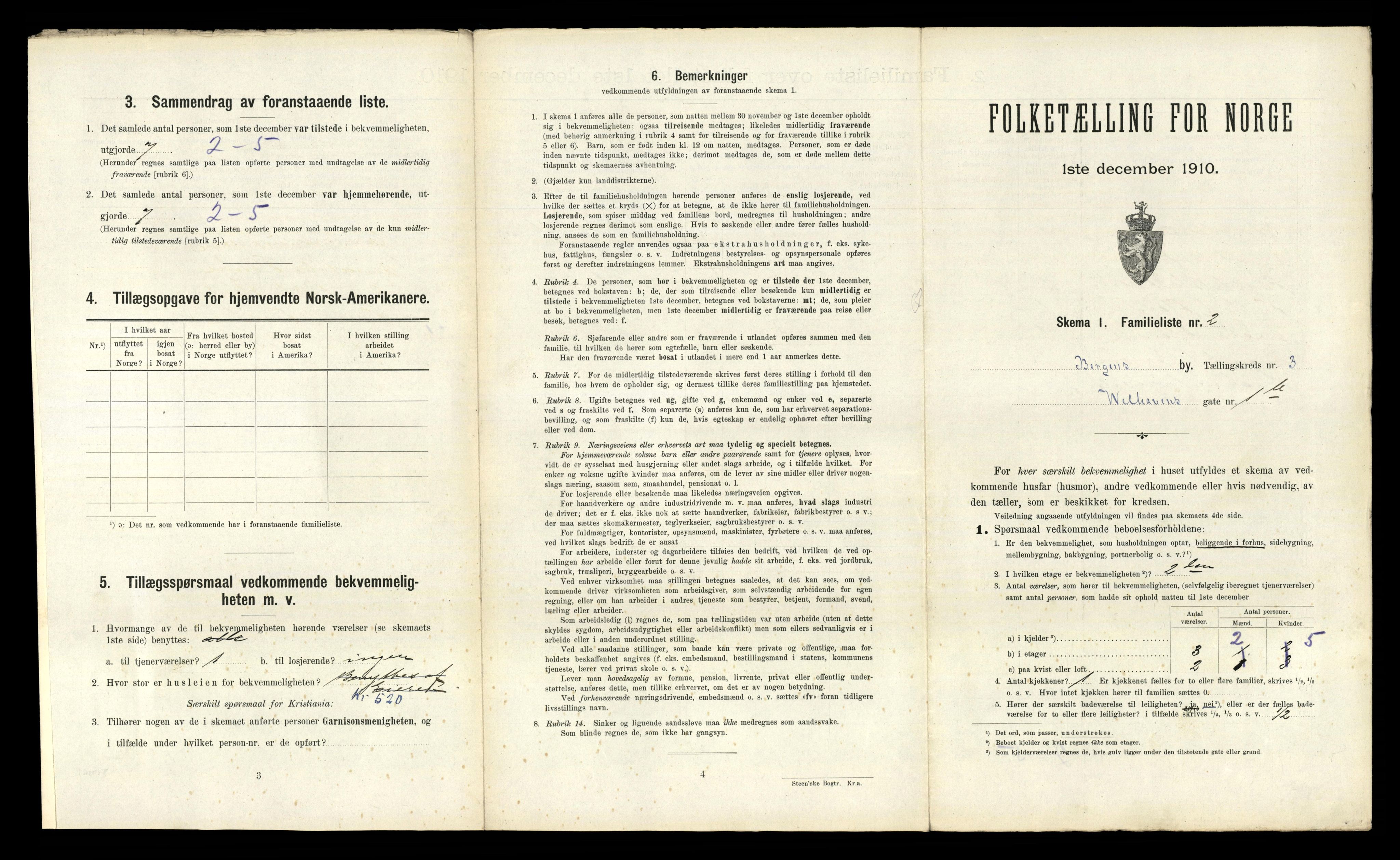 RA, 1910 census for Bergen, 1910, p. 1023