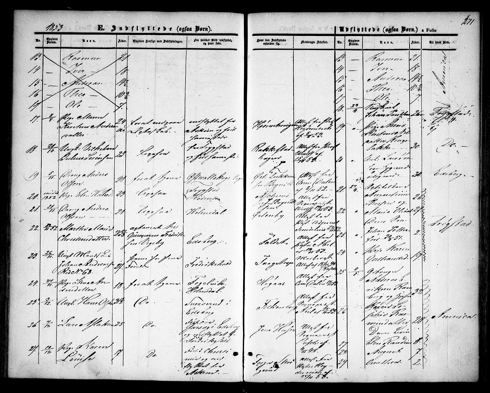 Rødenes prestekontor Kirkebøker, AV/SAO-A-2005/F/Fa/L0006: Parish register (official) no. I 6, 1850-1859, p. 271