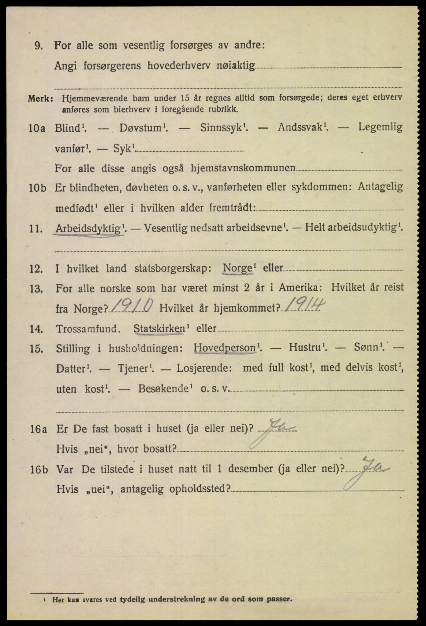 SAK, 1920 census for Fjotland, 1920, p. 685