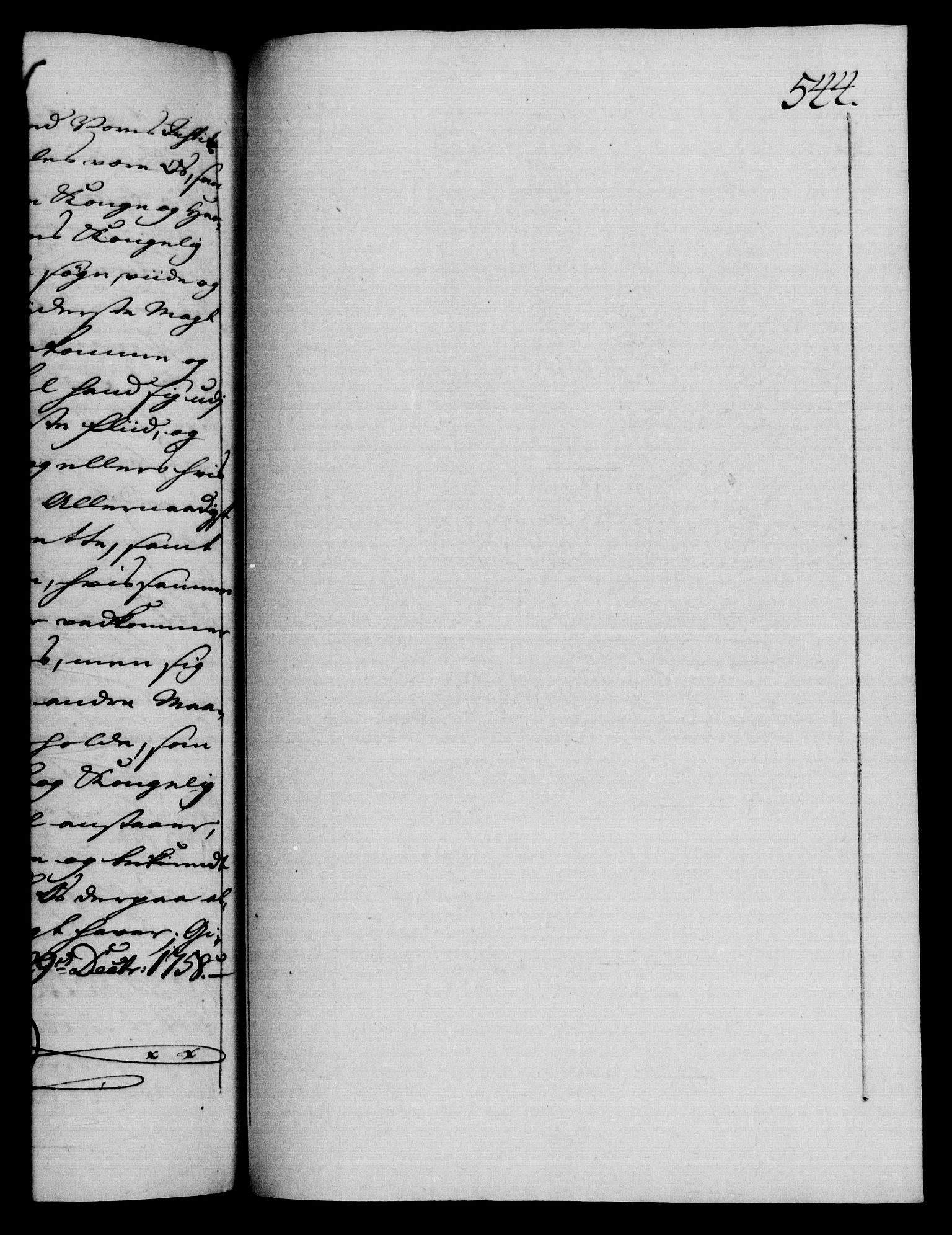 Danske Kanselli 1572-1799, AV/RA-EA-3023/F/Fc/Fca/Fcaa/L0040: Norske registre, 1757-1759, p. 544a