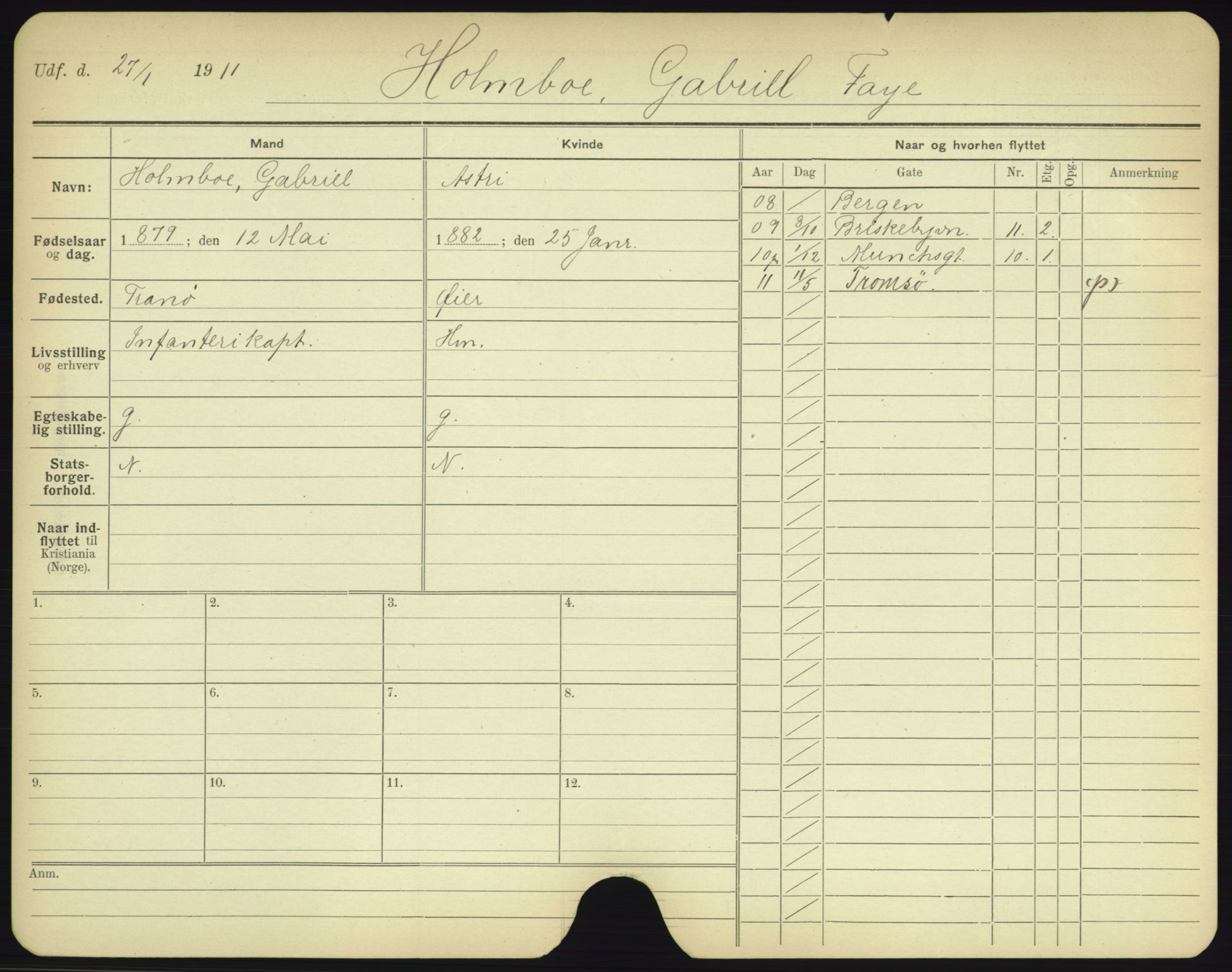 Oslo folkeregister, Registerkort, AV/SAO-A-11715/F/Fa/Fac/L0004: Menn, 1906-1914, p. 895a