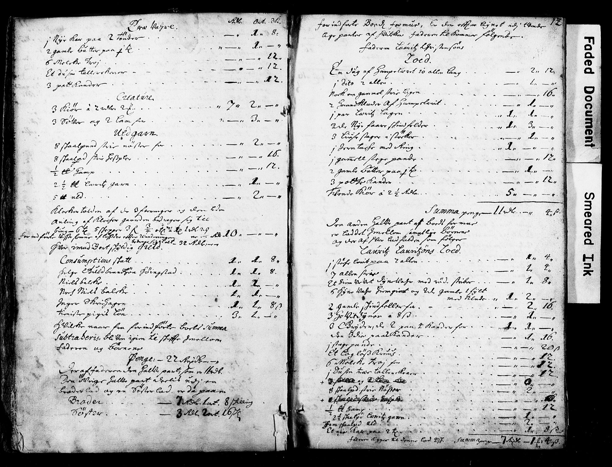 Østerdalens prosti, AV/SAH-PROST-028/G/Ga/L0001: Skifteprotokoll, geistlige skifter, 1696-1779, p. 11b-12a