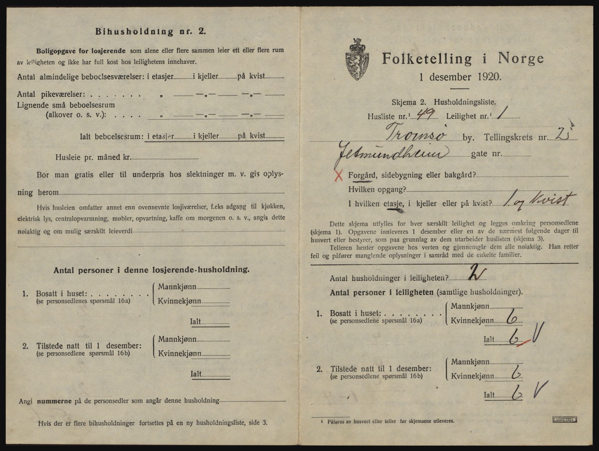 SATØ, 1920 census for Tromsø, 1920, p. 2955