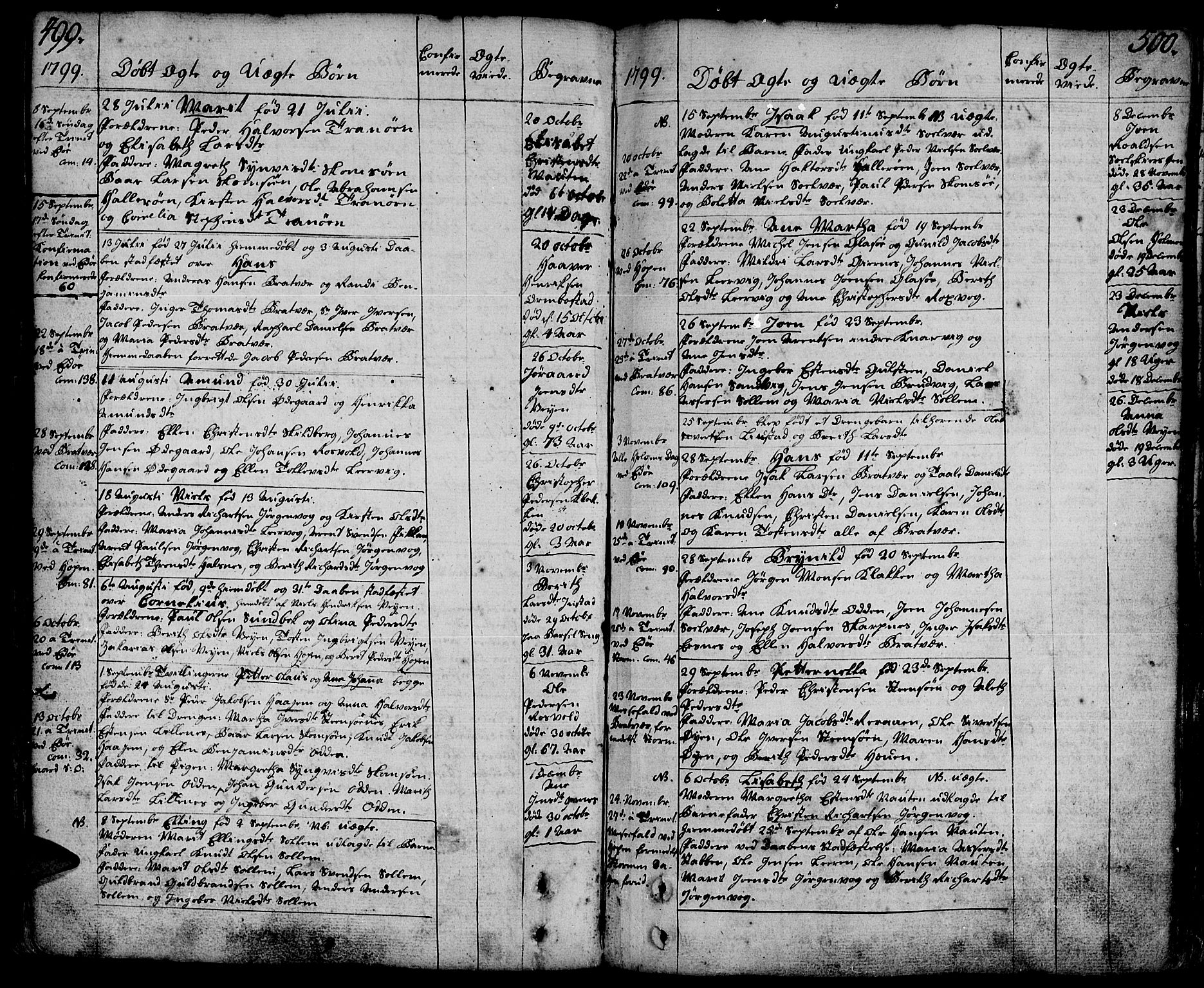 Ministerialprotokoller, klokkerbøker og fødselsregistre - Møre og Romsdal, SAT/A-1454/581/L0932: Parish register (official) no. 581A02, 1767-1823, p. 499-500