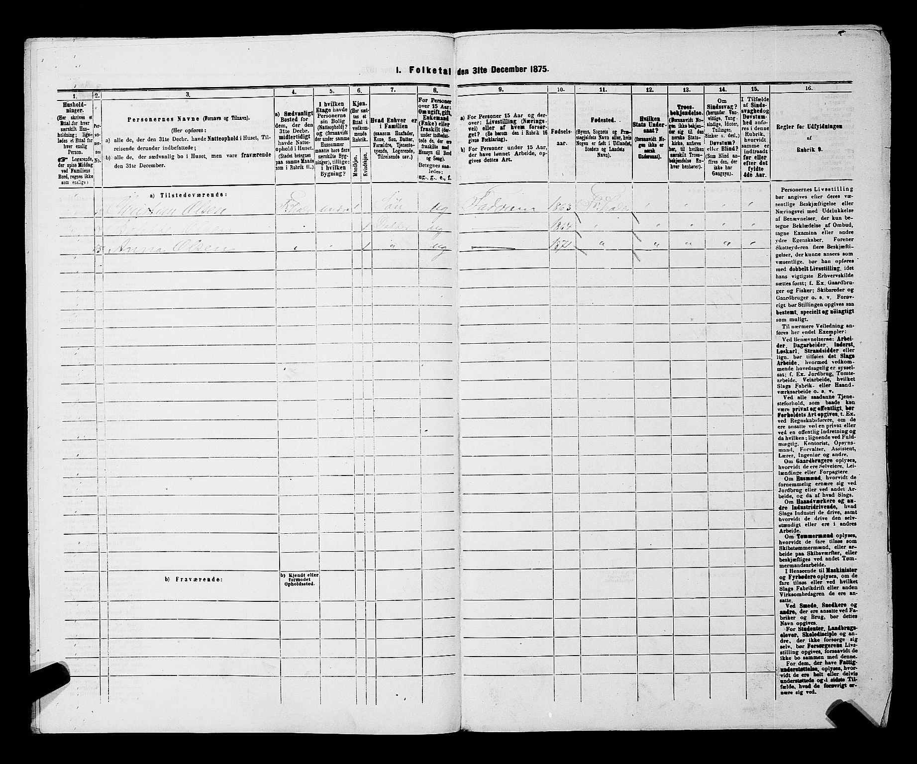 RA, 1875 census for 0101P Fredrikshald, 1875, p. 1411