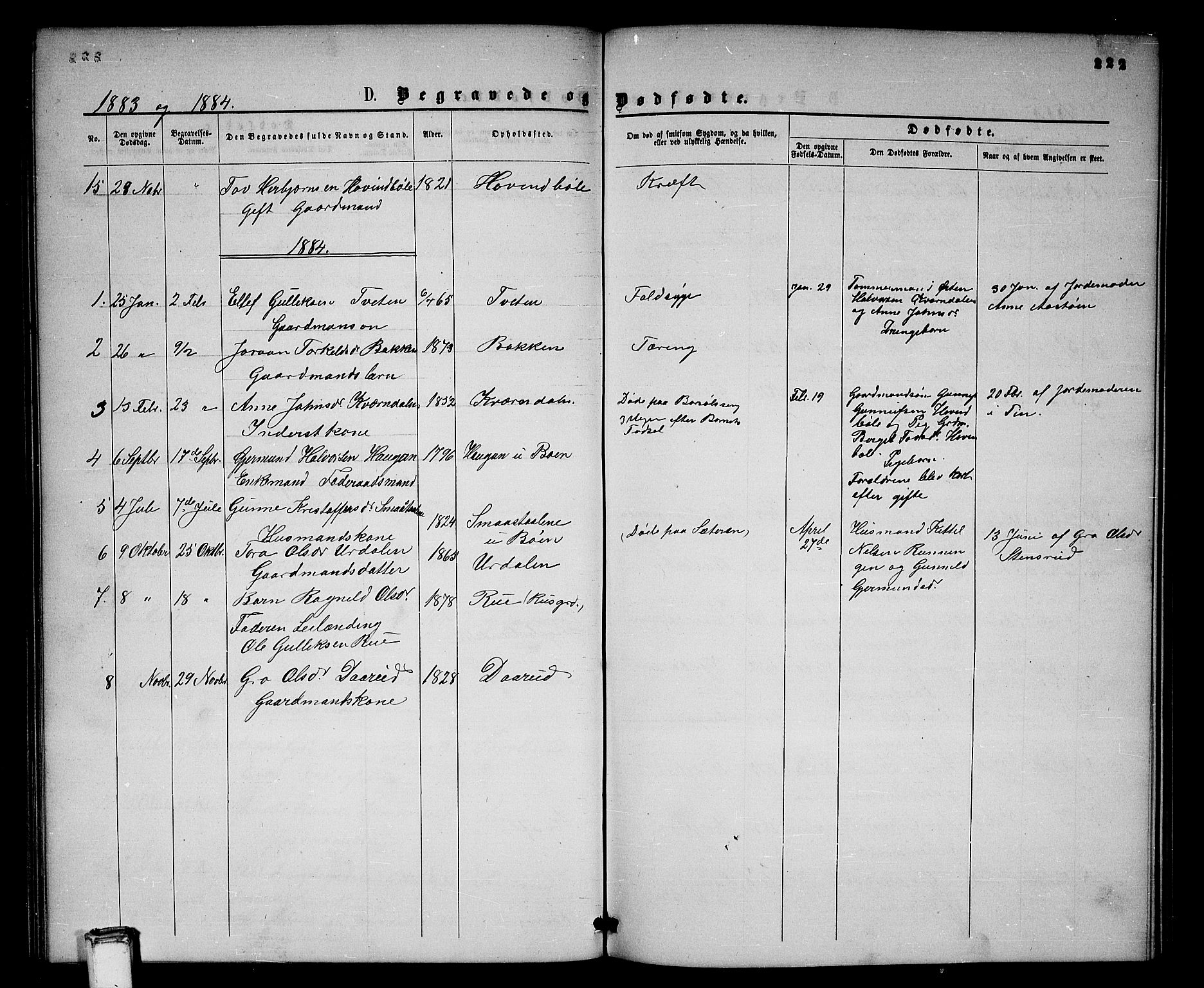 Gransherad kirkebøker, AV/SAKO-A-267/G/Gb/L0002: Parish register (copy) no. II 2, 1860-1886, p. 222