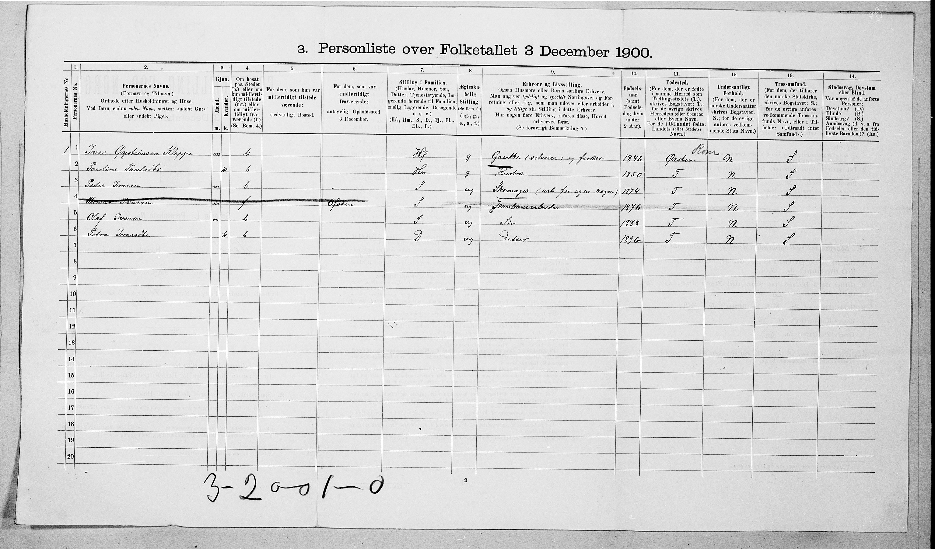 SAT, 1900 census for Herøy, 1900, p. 1108