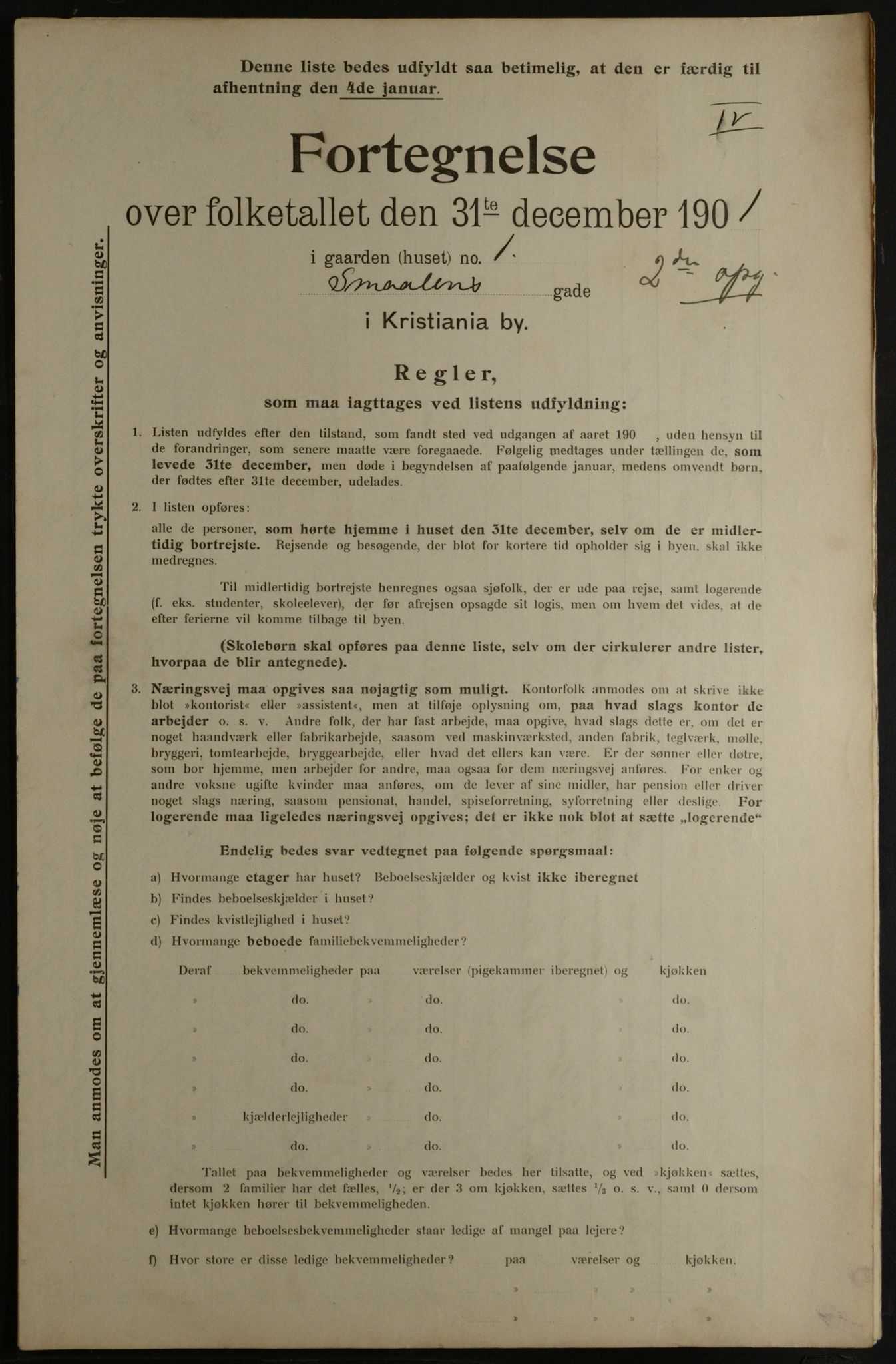 OBA, Municipal Census 1901 for Kristiania, 1901, p. 15056