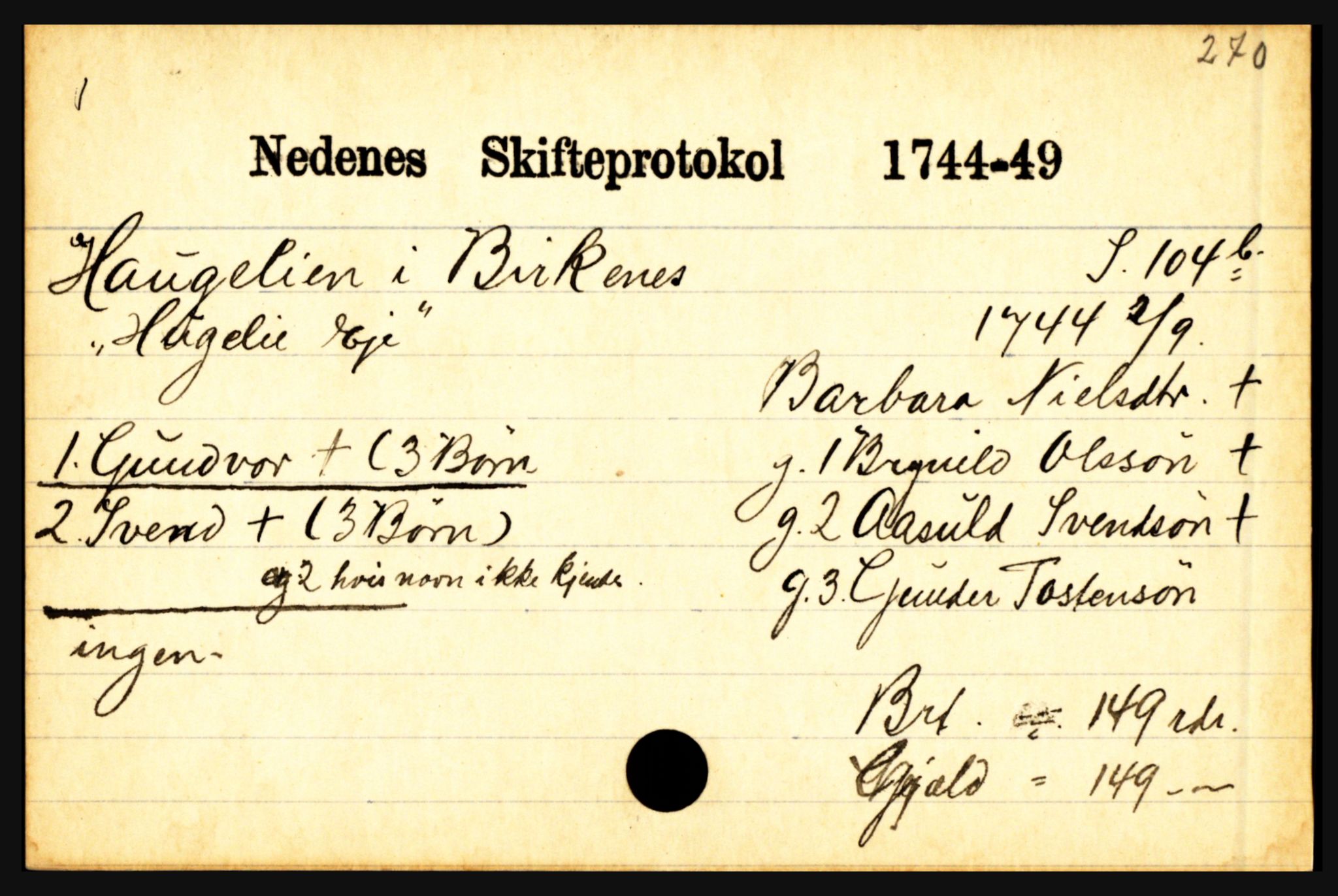 Nedenes sorenskriveri før 1824, AV/SAK-1221-0007/H, p. 11095