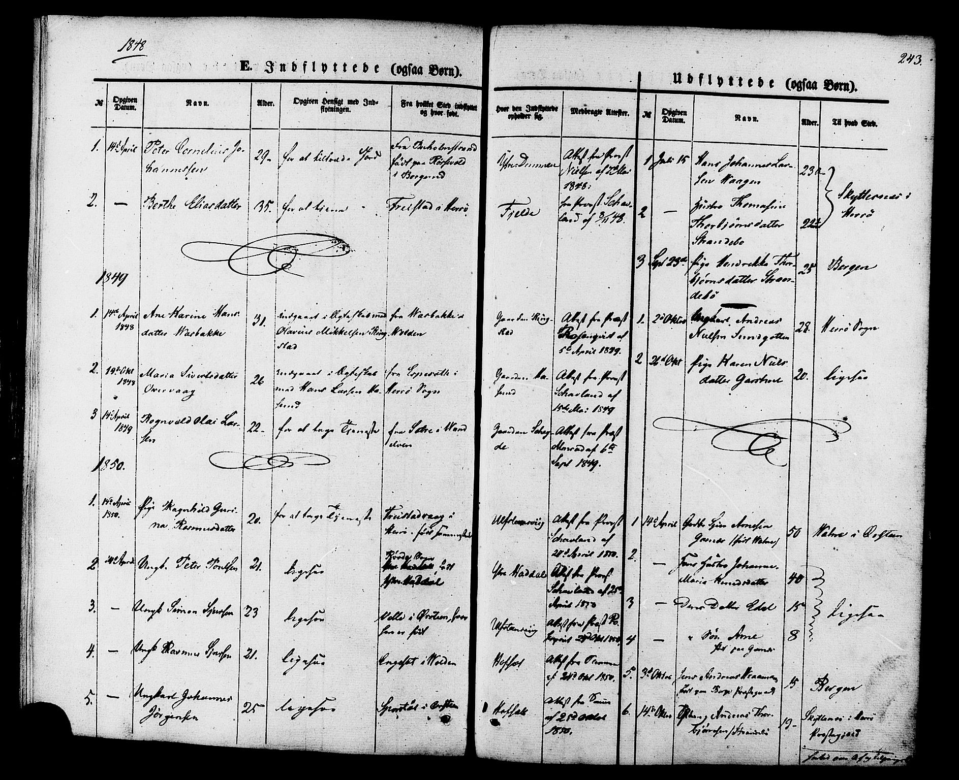Ministerialprotokoller, klokkerbøker og fødselsregistre - Møre og Romsdal, SAT/A-1454/509/L0105: Parish register (official) no. 509A03, 1848-1882, p. 243