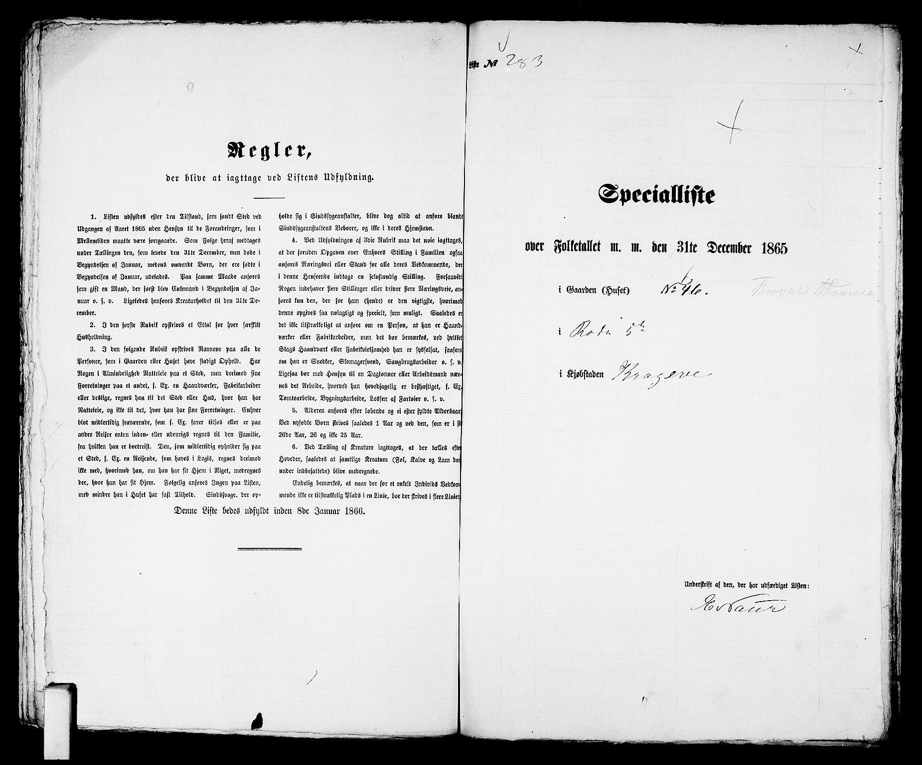 RA, 1865 census for Kragerø/Kragerø, 1865, p. 576