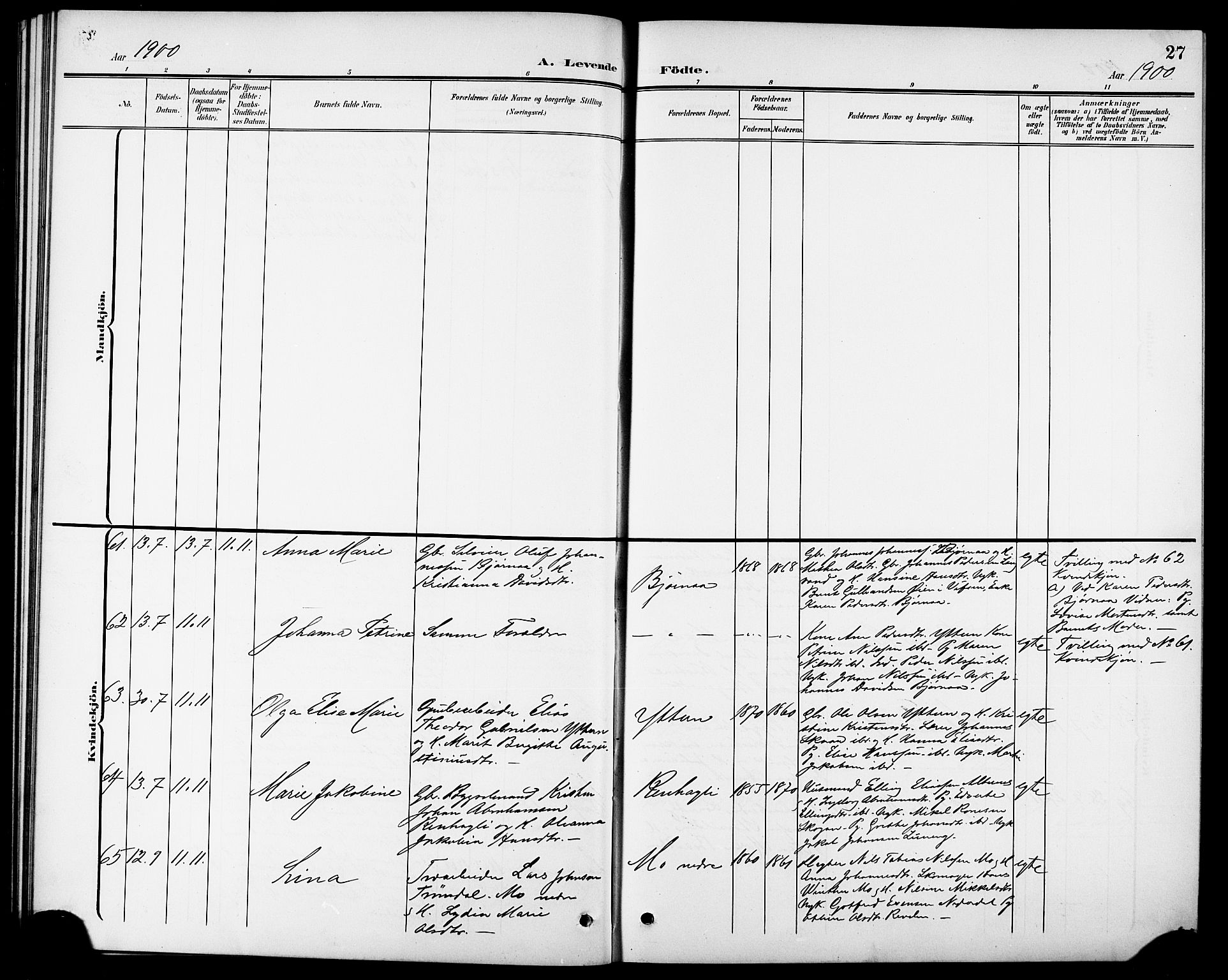 Ministerialprotokoller, klokkerbøker og fødselsregistre - Nordland, AV/SAT-A-1459/827/L0422: Parish register (copy) no. 827C11, 1899-1912, p. 27