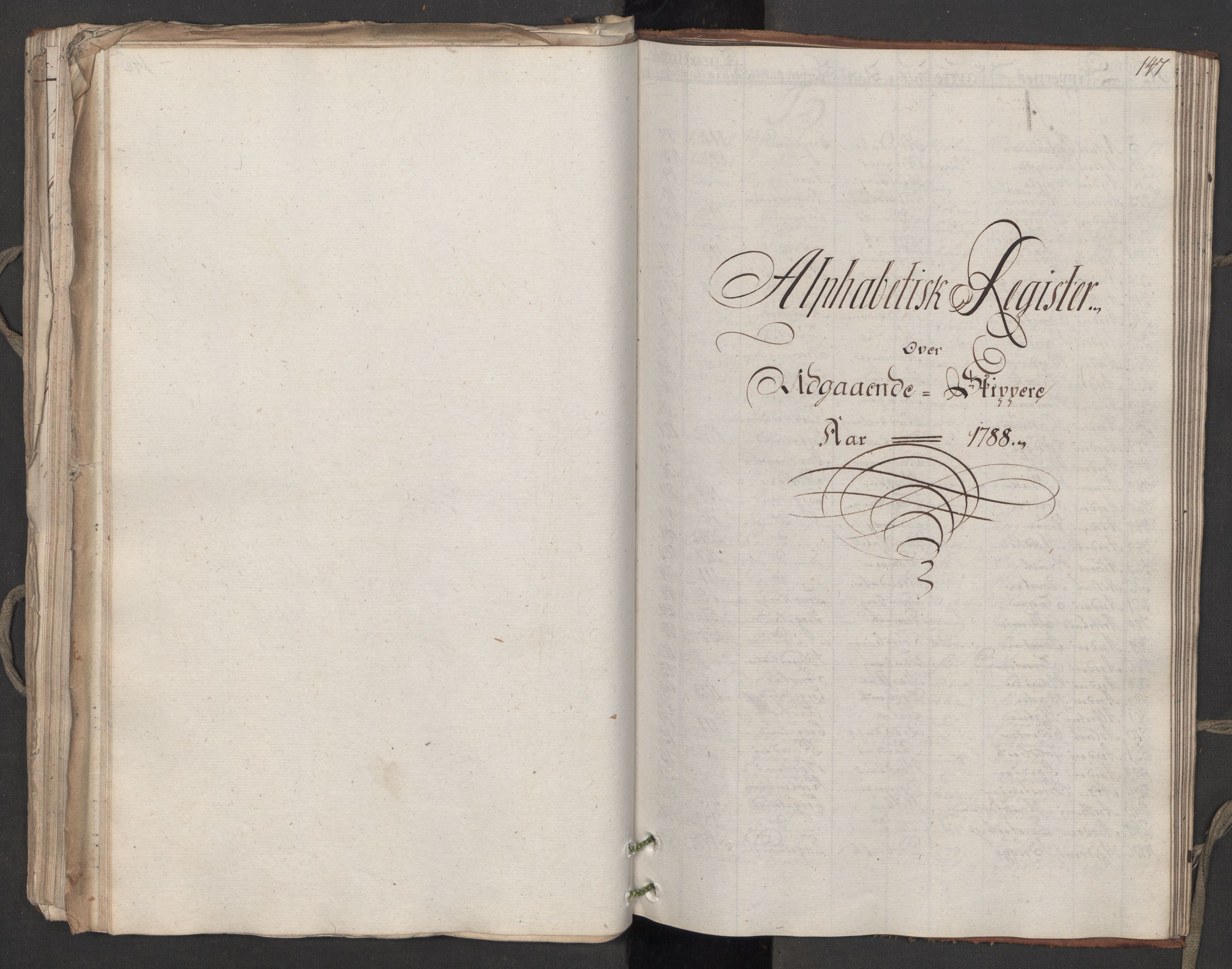 Generaltollkammeret, tollregnskaper, AV/RA-EA-5490/R06/L0174/0001: Tollregnskaper Kristiania / Utgående hovedtollbok, 1788, p. 146b-147a