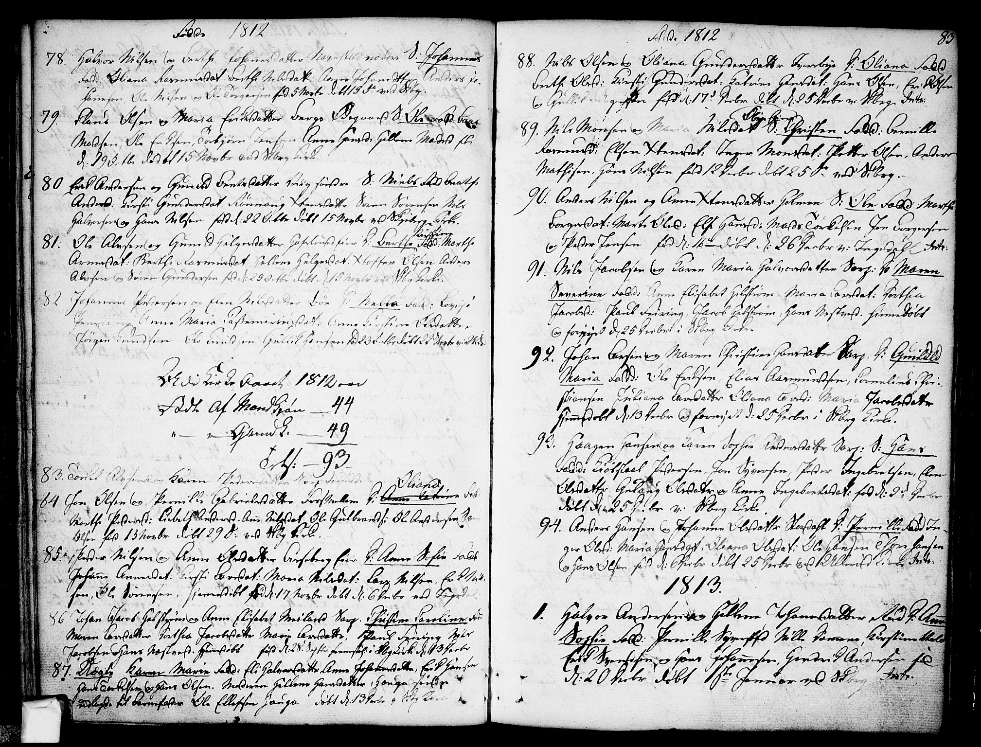 Skjeberg prestekontor Kirkebøker, SAO/A-10923/F/Fa/L0003: Parish register (official) no. I 3, 1792-1814, p. 83