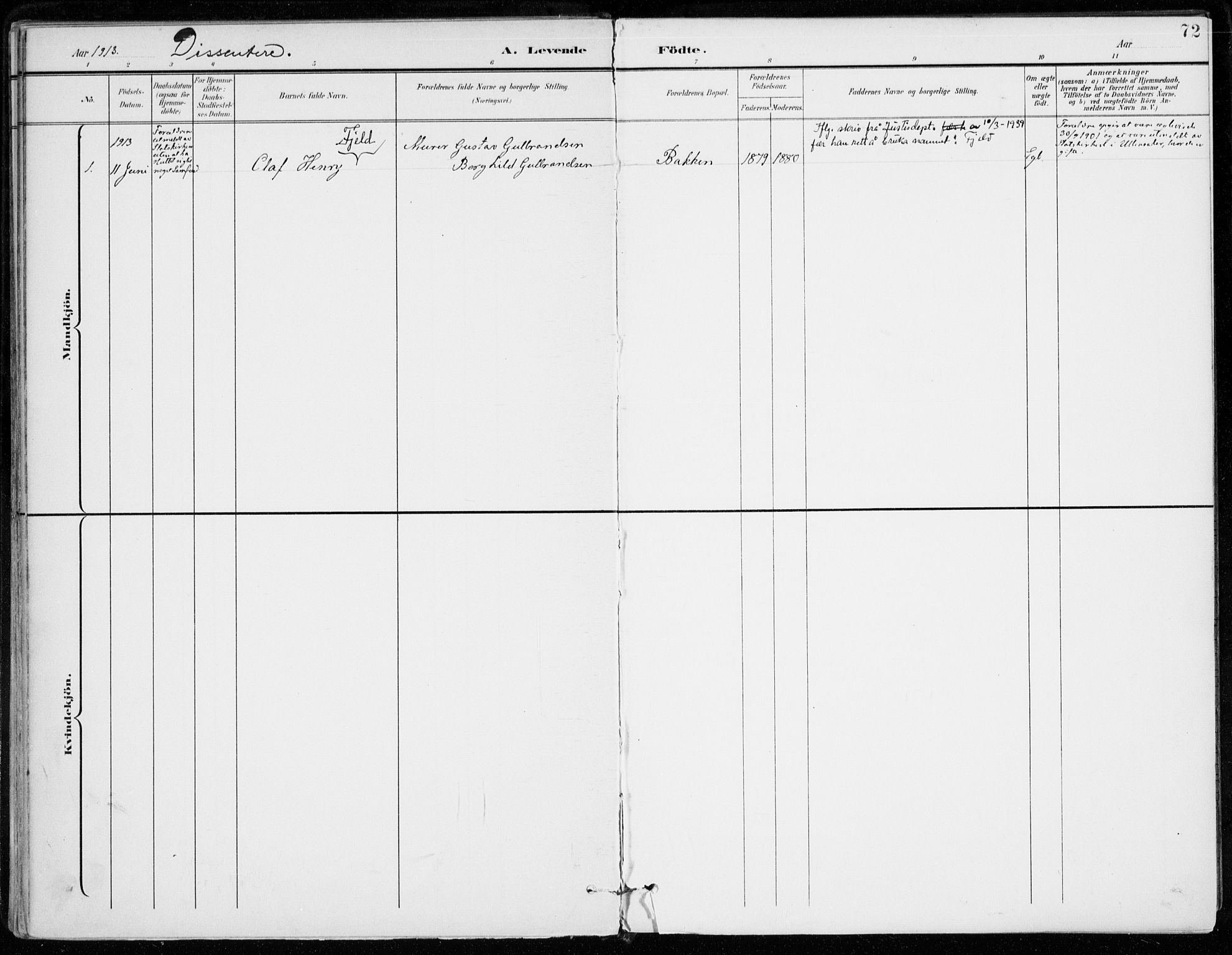 Ål kirkebøker, SAKO/A-249/F/Fa/L0009: Parish register (official) no. I 9, 1897-1915, p. 72