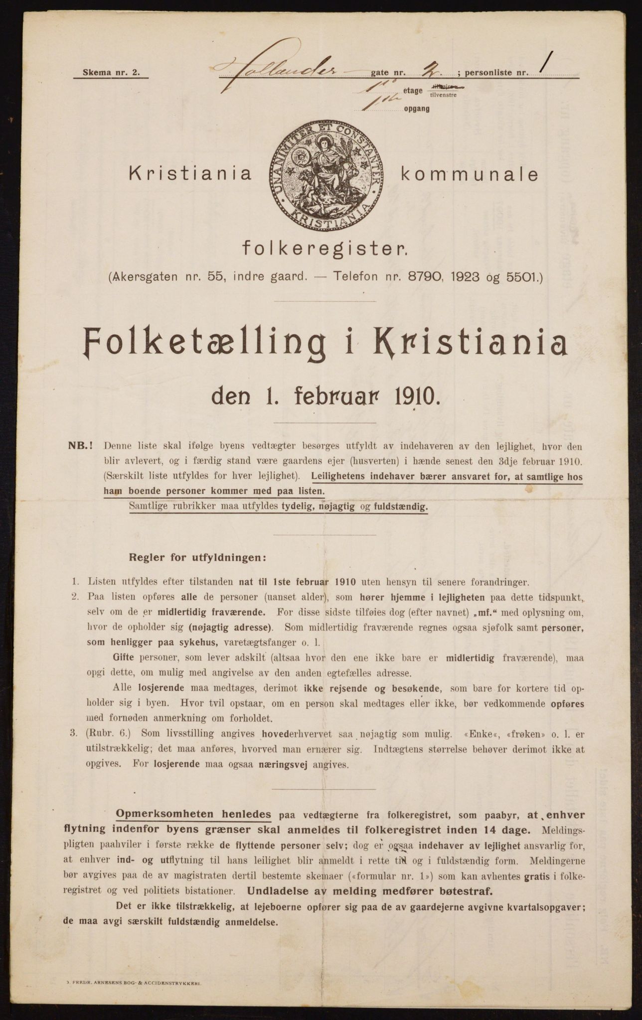 OBA, Municipal Census 1910 for Kristiania, 1910, p. 39870