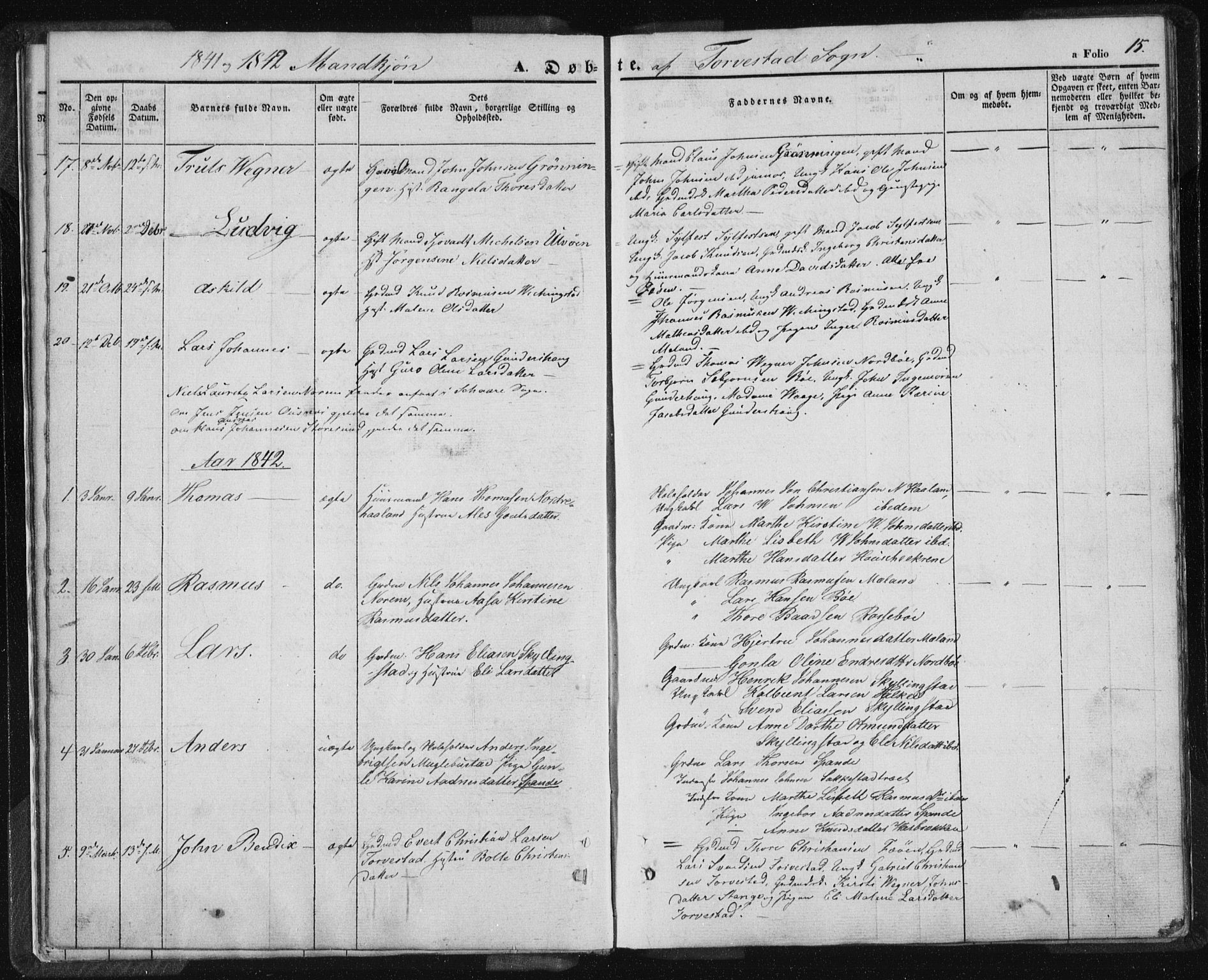Torvastad sokneprestkontor, SAST/A -101857/H/Ha/Haa/L0005: Parish register (official) no. A 5, 1836-1847, p. 15
