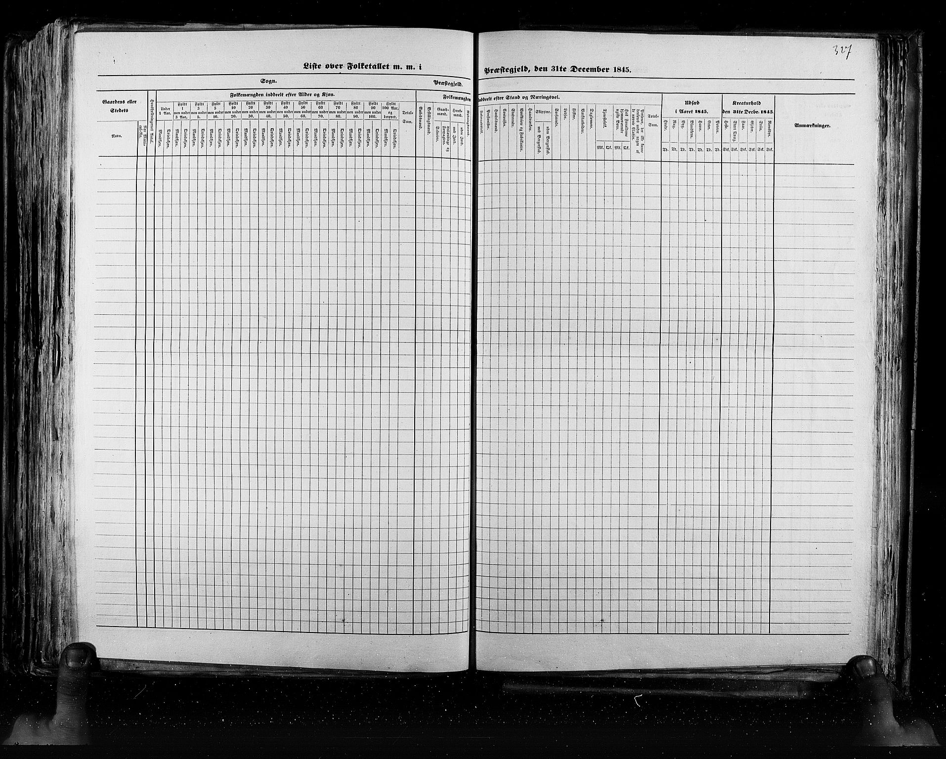 RA, Census 1845, vol. 5: Bratsberg amt og Nedenes og Råbyggelaget amt, 1845, p. 327