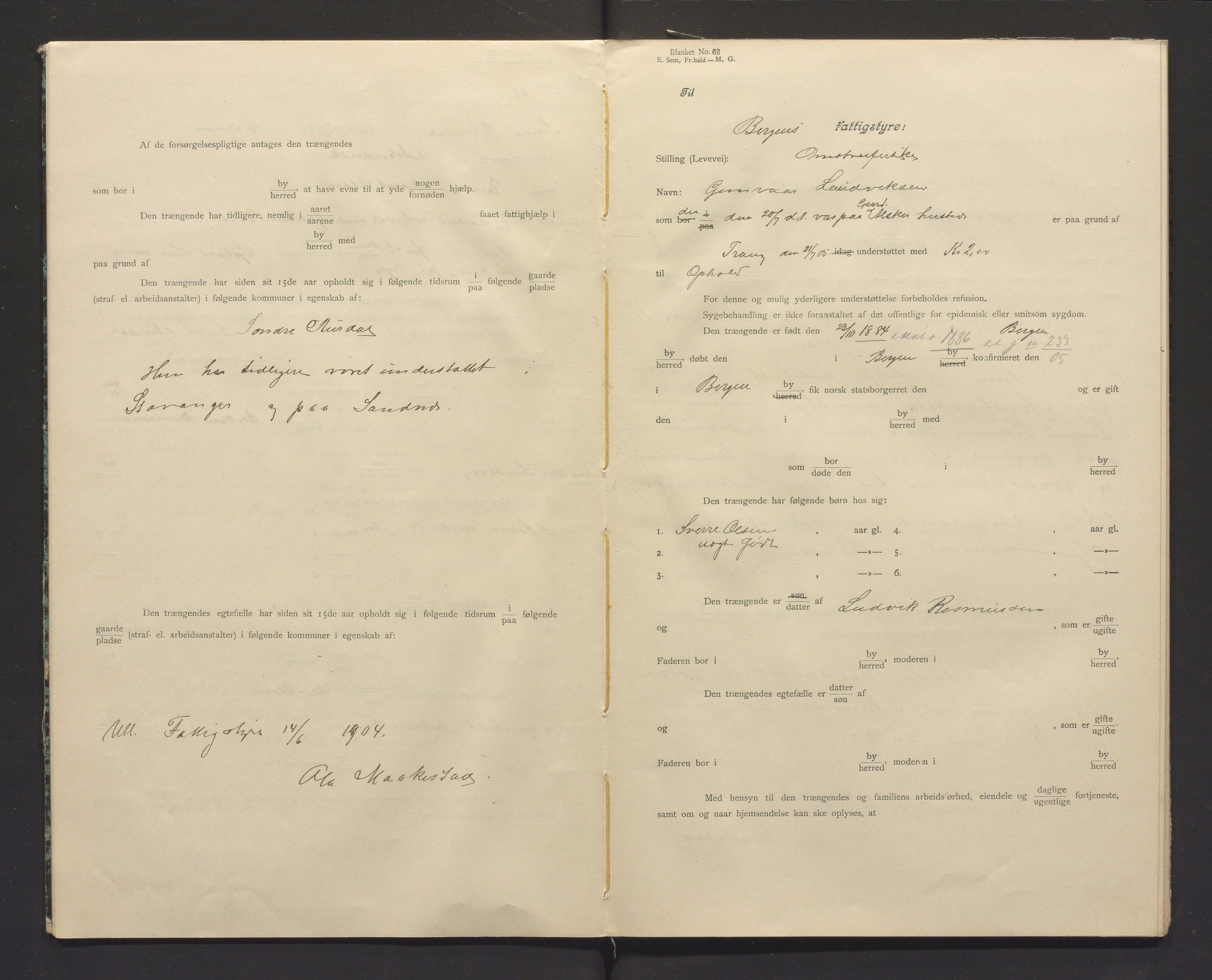 Ullensvang herad. Fattigkommisjonen, IKAH/1231b-311/I/Ia/L0001: Protokoll over heimstavnsforklaringar, 1903-1913