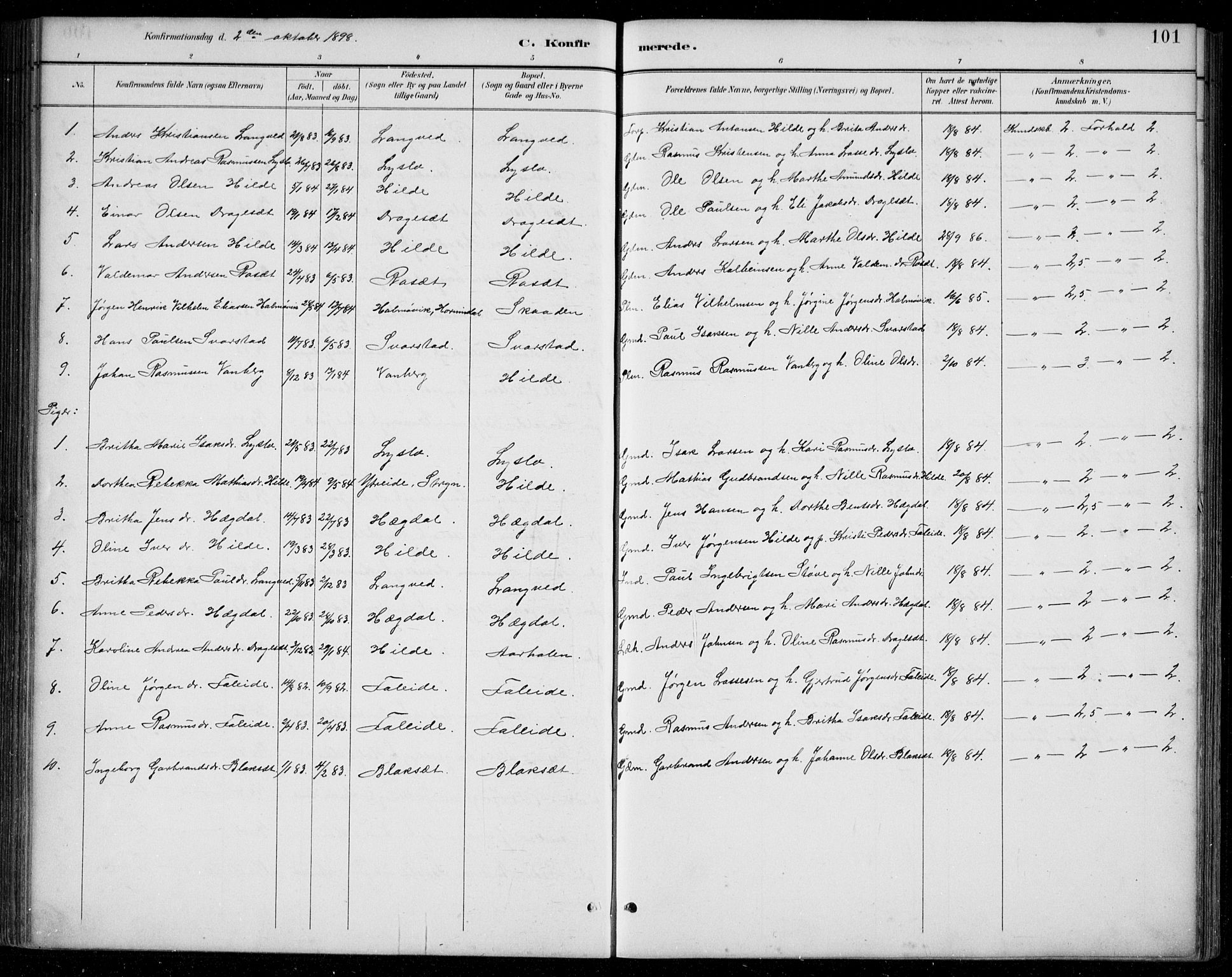 Innvik sokneprestembete, SAB/A-80501: Parish register (copy) no. A 3, 1886-1912, p. 101