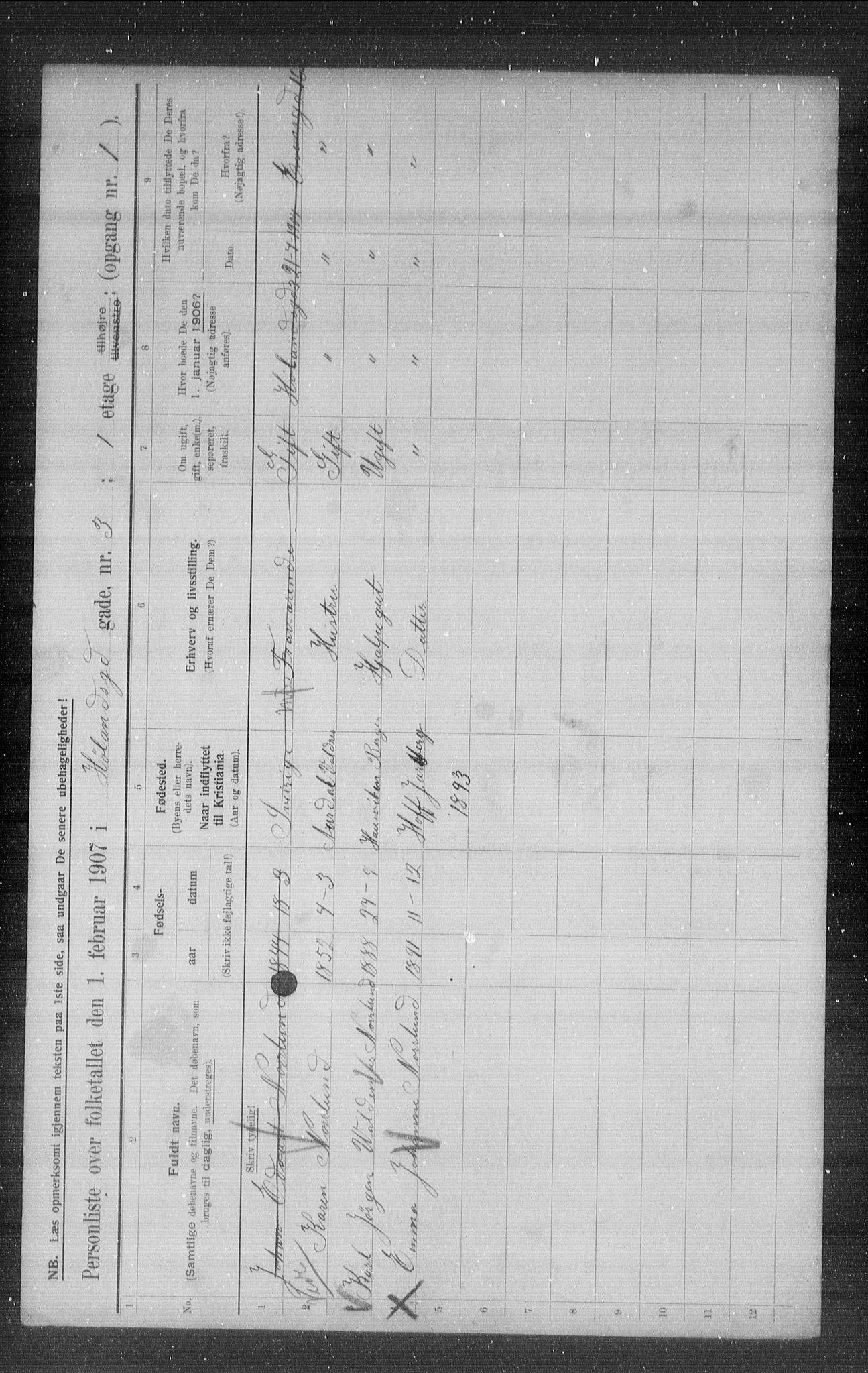 OBA, Municipal Census 1907 for Kristiania, 1907, p. 21711