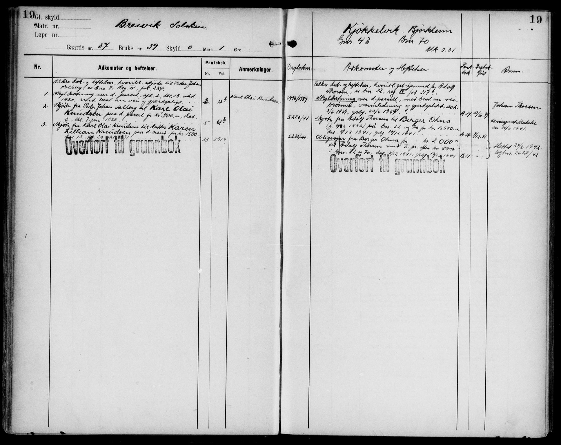 Midhordland sorenskriveri, AV/SAB-A-3001/1/G/Ga/Gab/L0108: Mortgage register no. II.A.b.108, p. 19