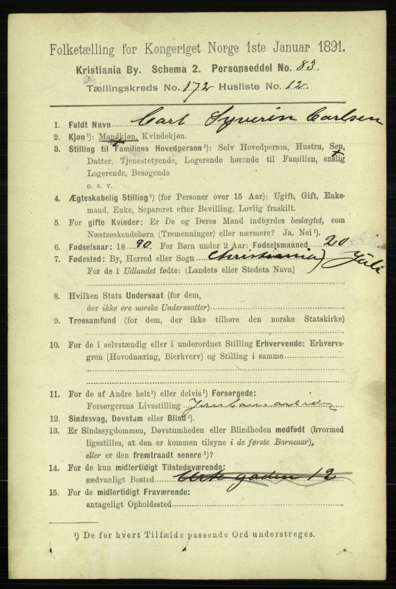 RA, 1891 census for 0301 Kristiania, 1891, p. 102268