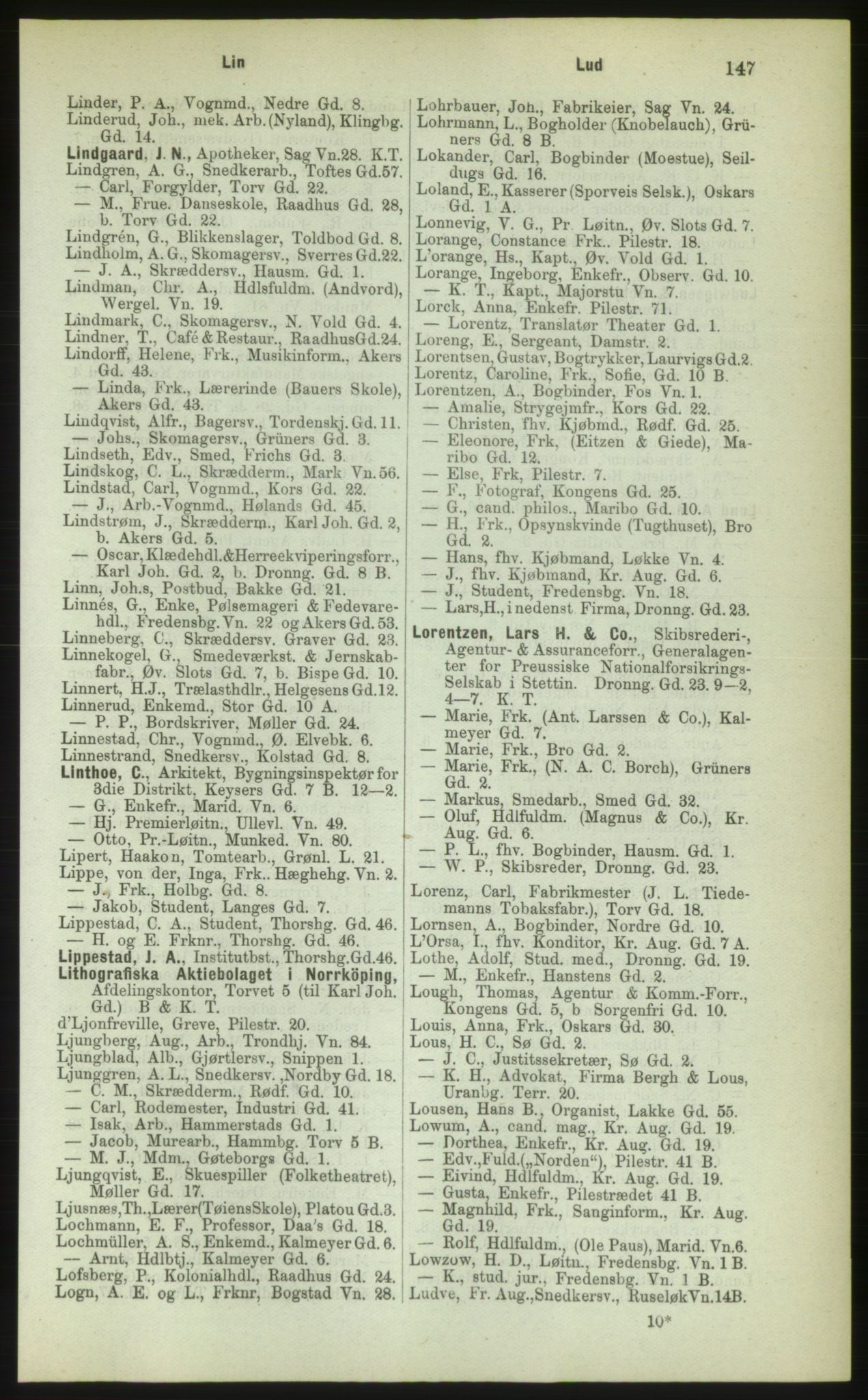 Kristiania/Oslo adressebok, PUBL/-, 1883, p. 147