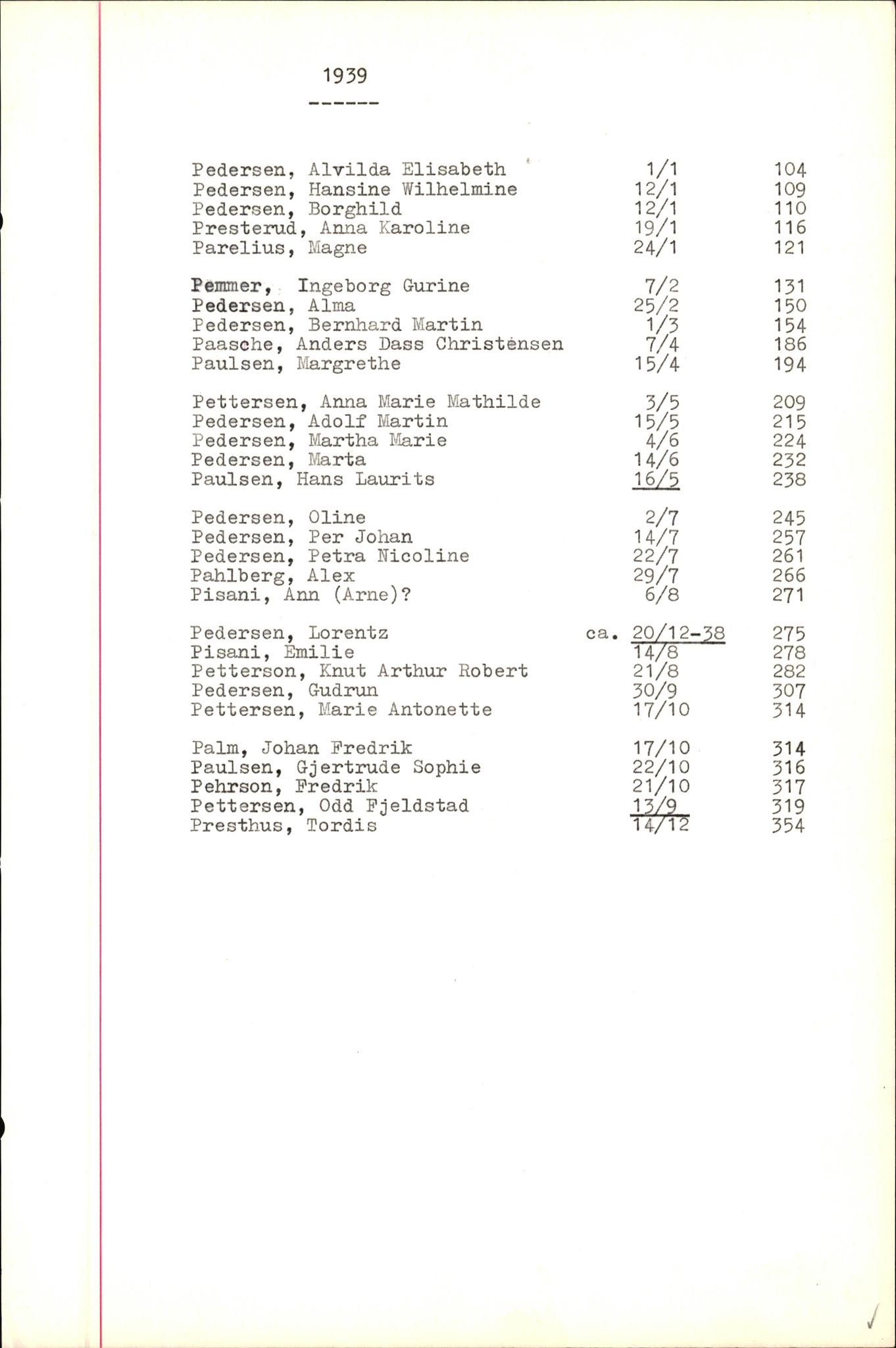 Byfogd og Byskriver i Bergen, SAB/A-3401/06/06Nb/L0005: Register til dødsfalljournaler, 1928-1941, p. 123