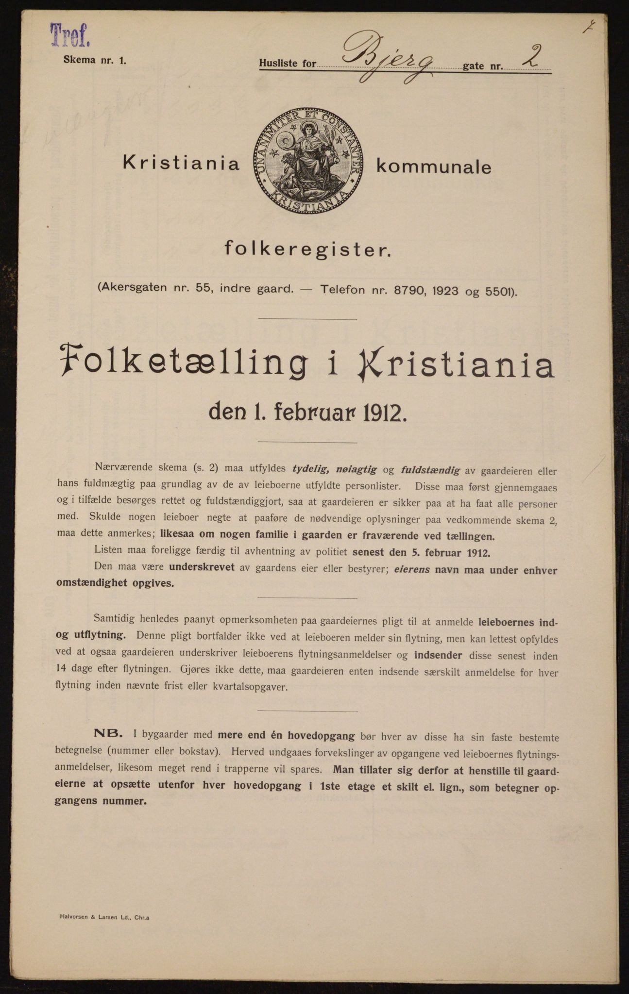 OBA, Municipal Census 1912 for Kristiania, 1912, p. 5317