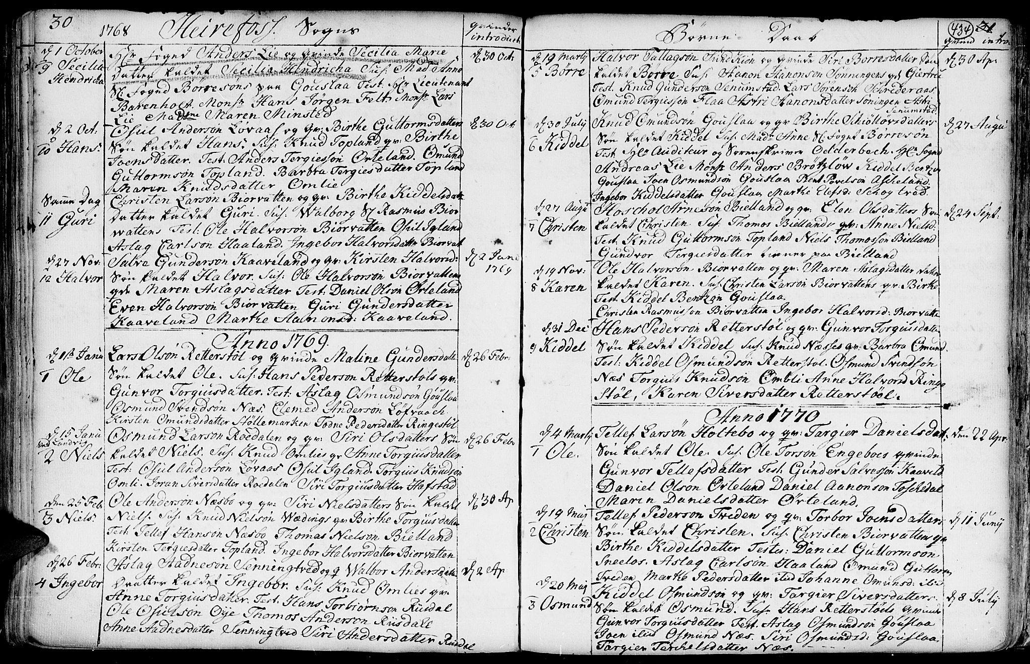 Hommedal sokneprestkontor, SAK/1111-0023/F/Fa/Fab/L0002: Parish register (official) no. A 2 /3, 1740-1821, p. 434