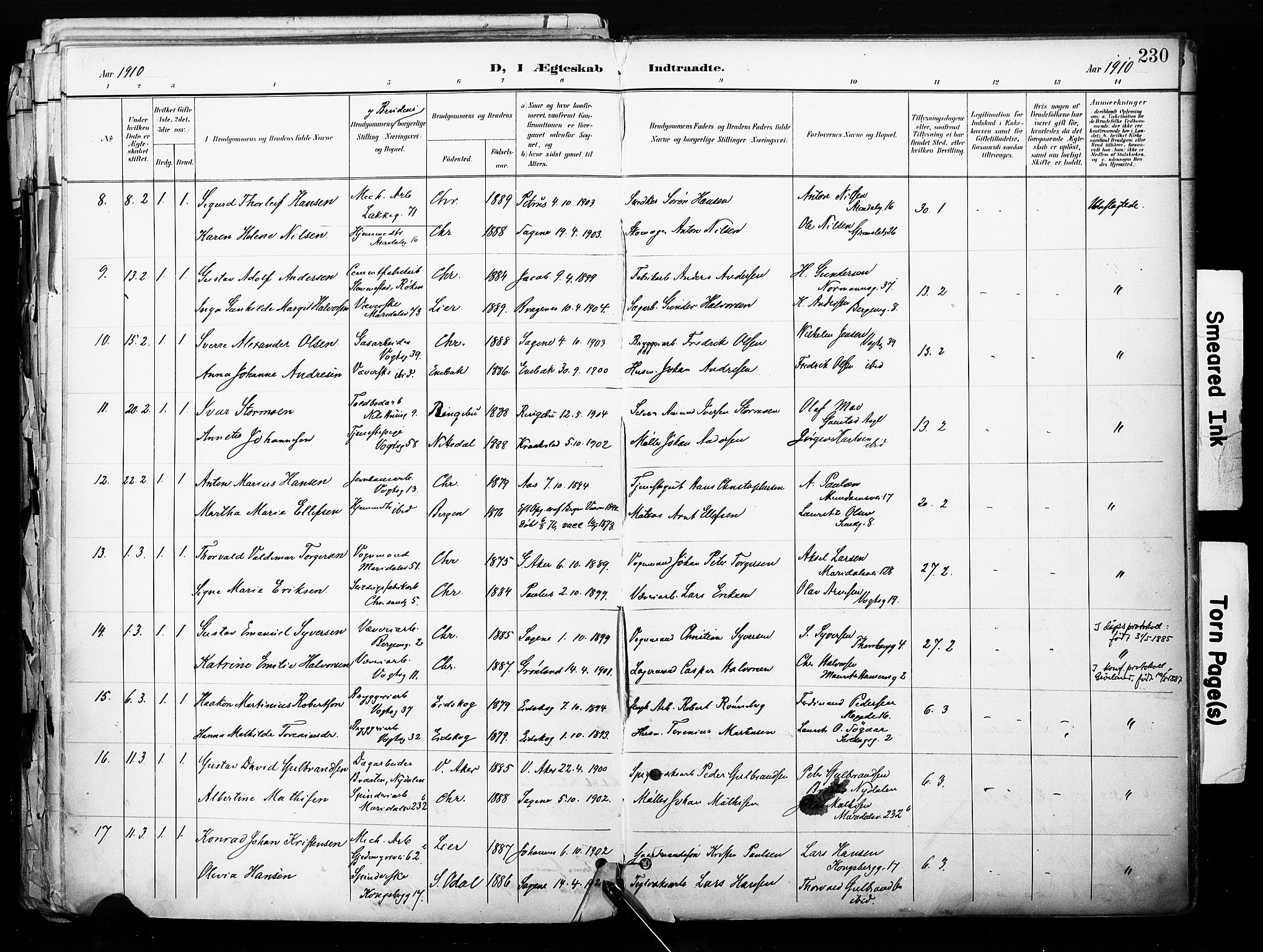 Sagene prestekontor Kirkebøker, AV/SAO-A-10796/F/L0005: Parish register (official) no. 5, 1898-1911, p. 230